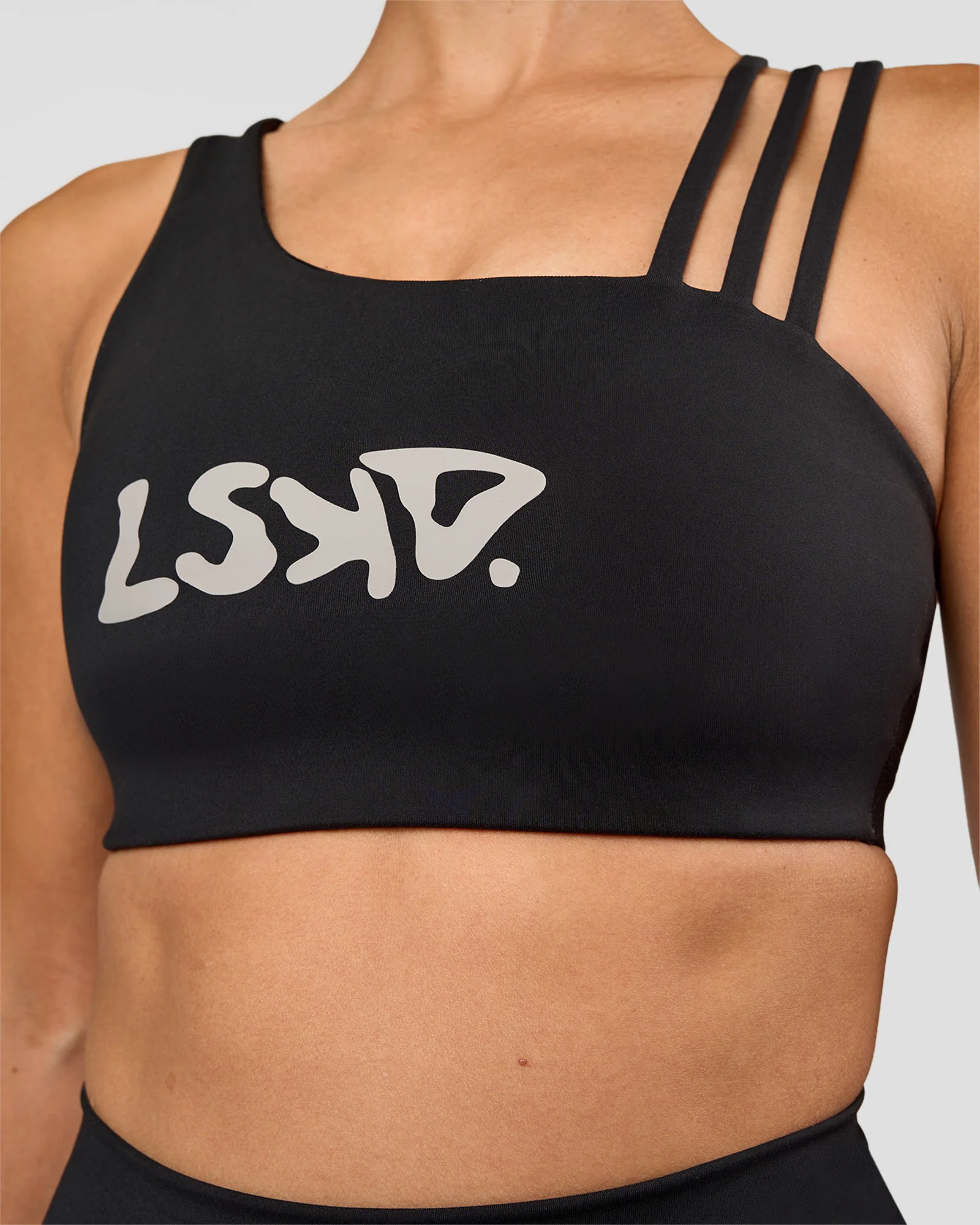 Galvanise Hype Graphic Sports Bra 2.0 - Black-Alloy - Image 6