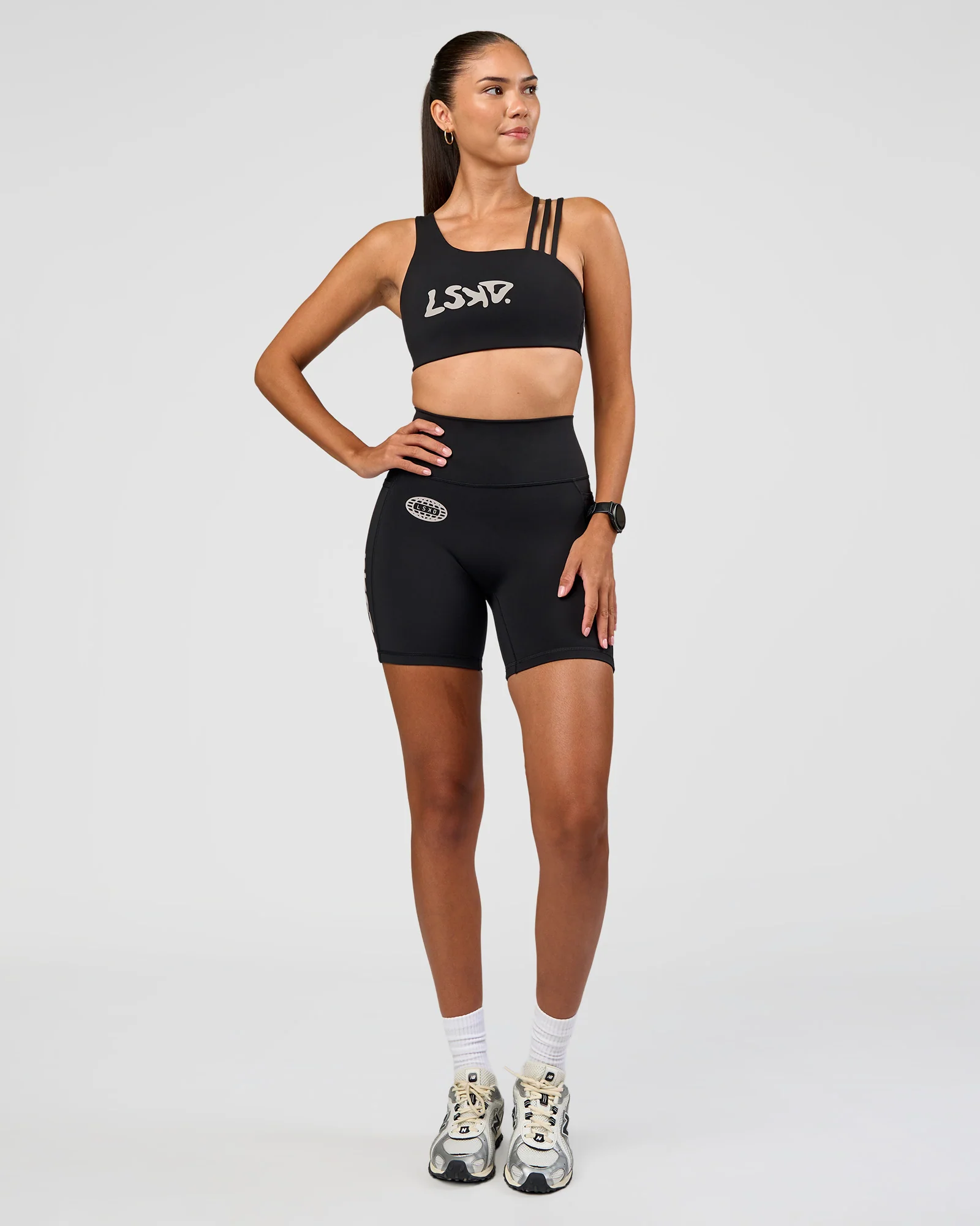 Galvanise Hype Graphic Sports Bra 2.0 - Black-Alloy - Image 7