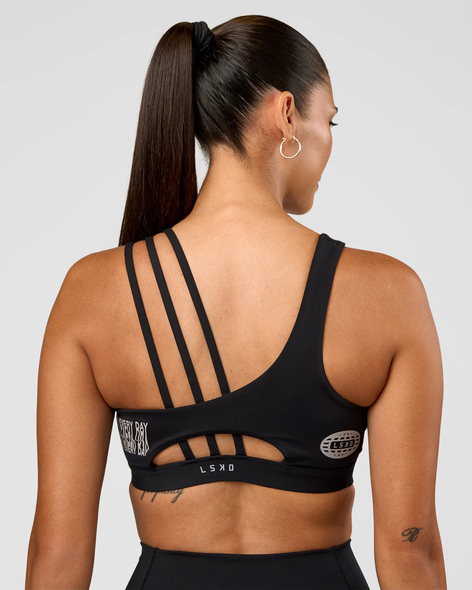 Galvanise Hype Graphic Sports Bra 2.0 - Black-Alloy - Image 8