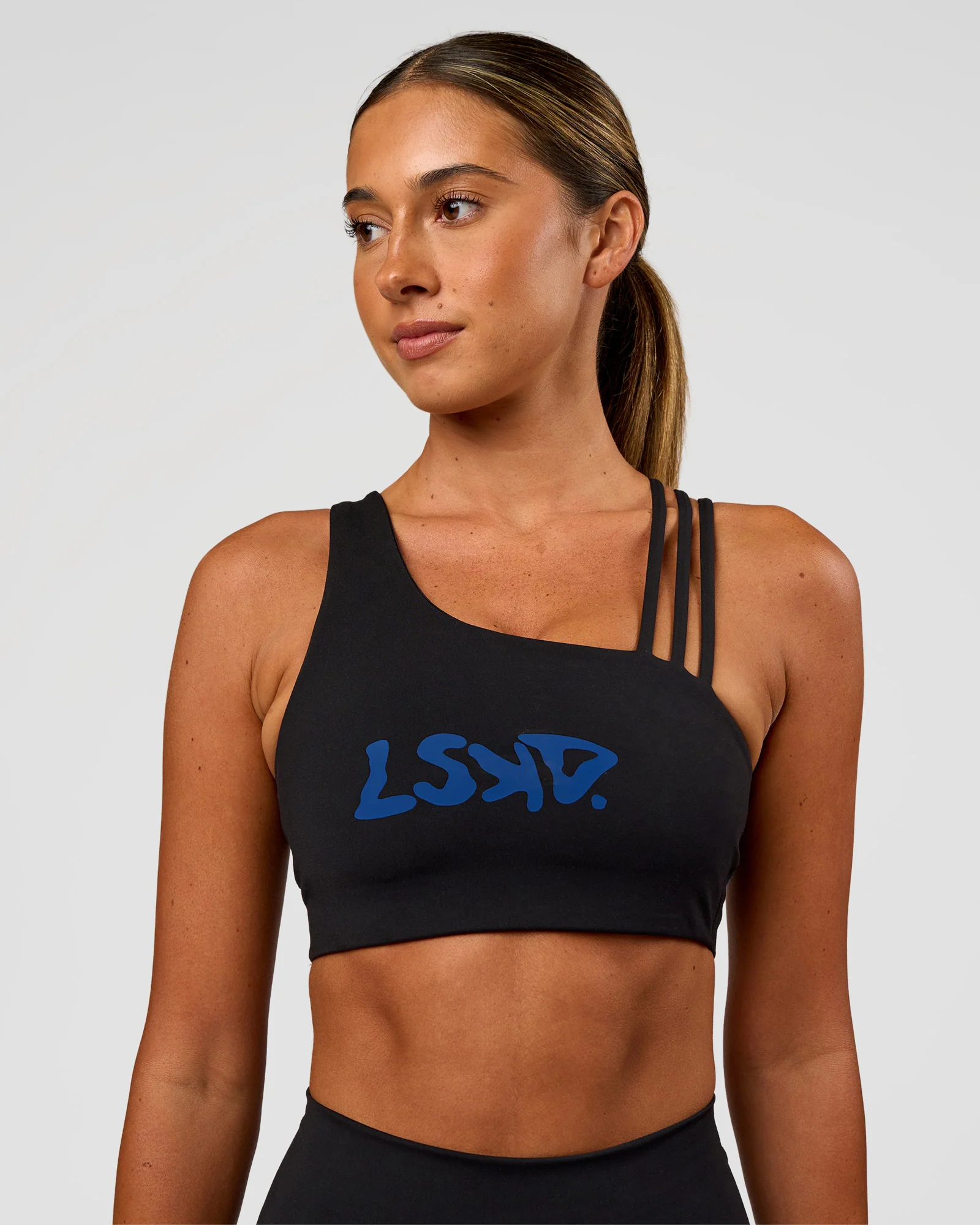 Galvanise Hype Graphic Sports Bra 2.0 - Black-Electric Indigo - Image 7
