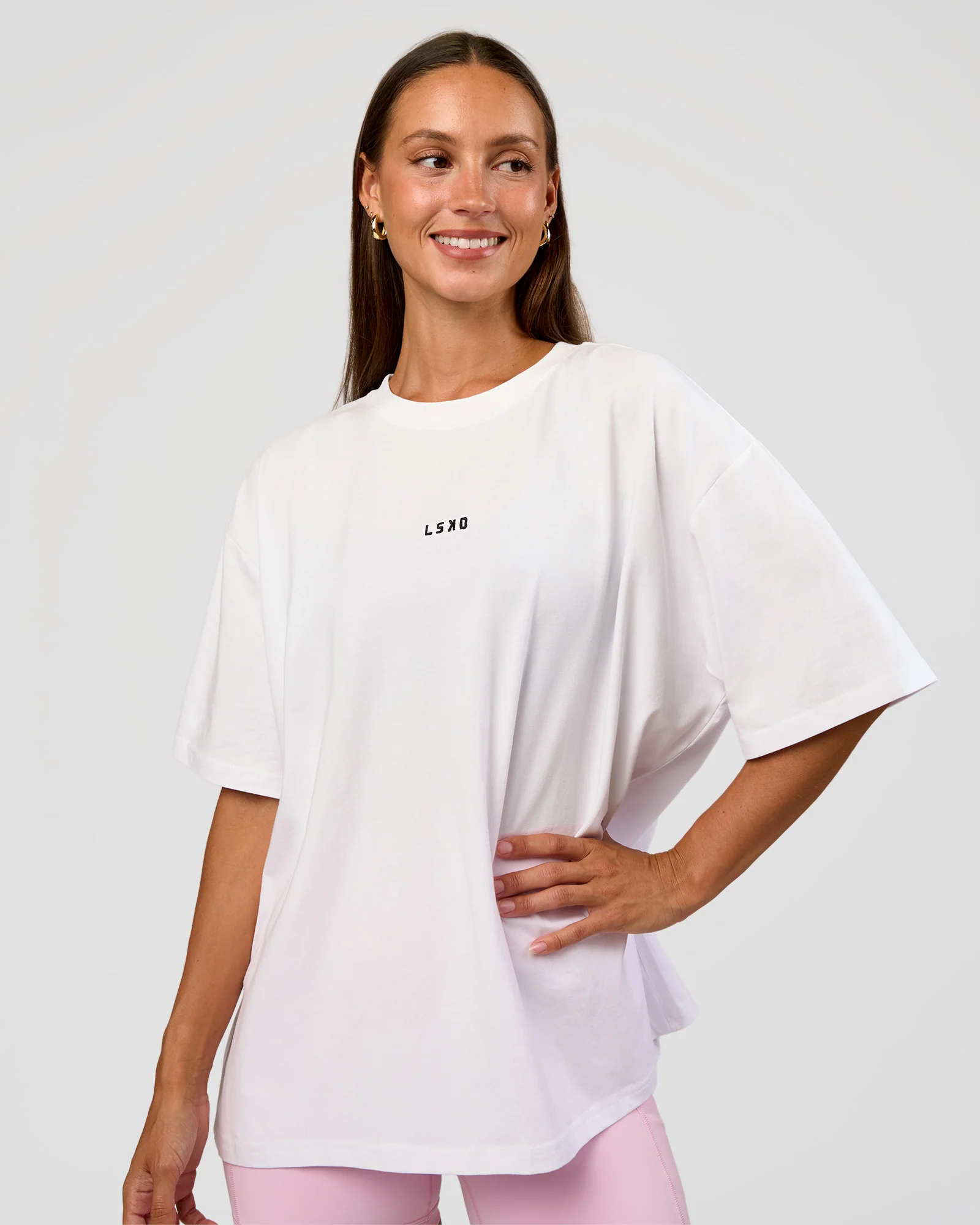 Go-To Break Through FLXCotton Oversized Tee - White-Marshmallow - Image 2