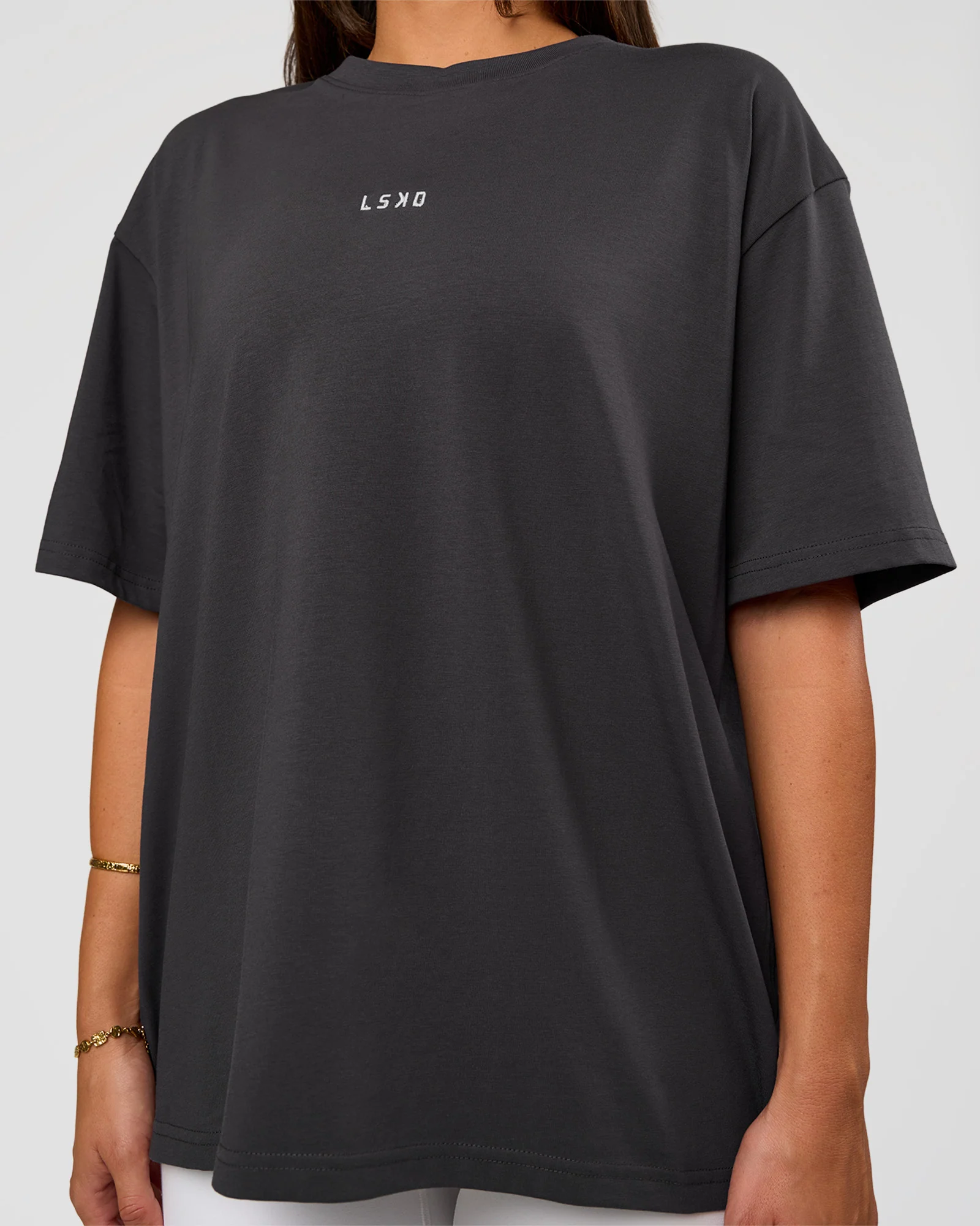 Go-To FLXCotton Oversized Tee - Dark Storm-White - Image 5