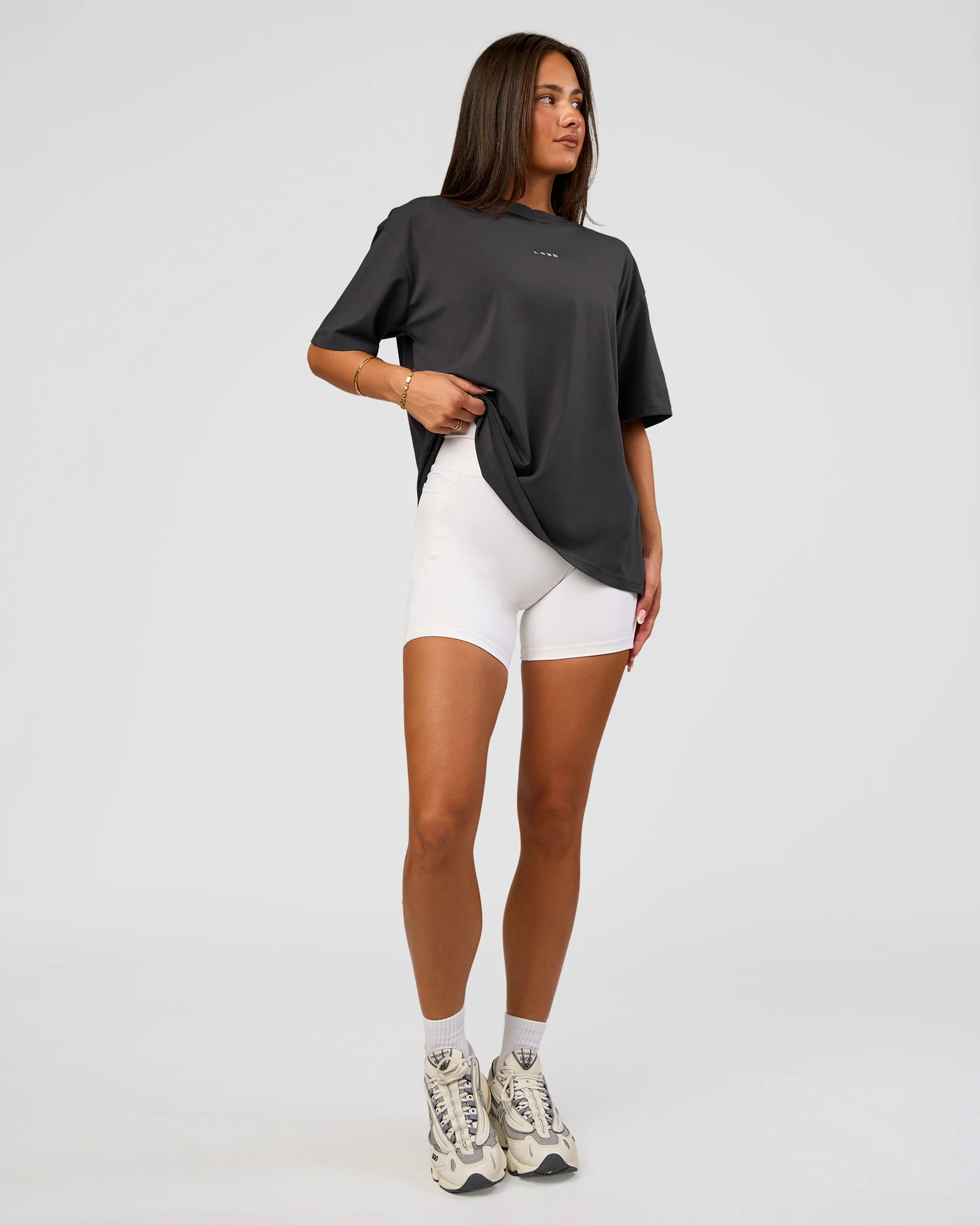 Go-To FLXCotton Oversized Tee - Dark Storm-White - Image 6