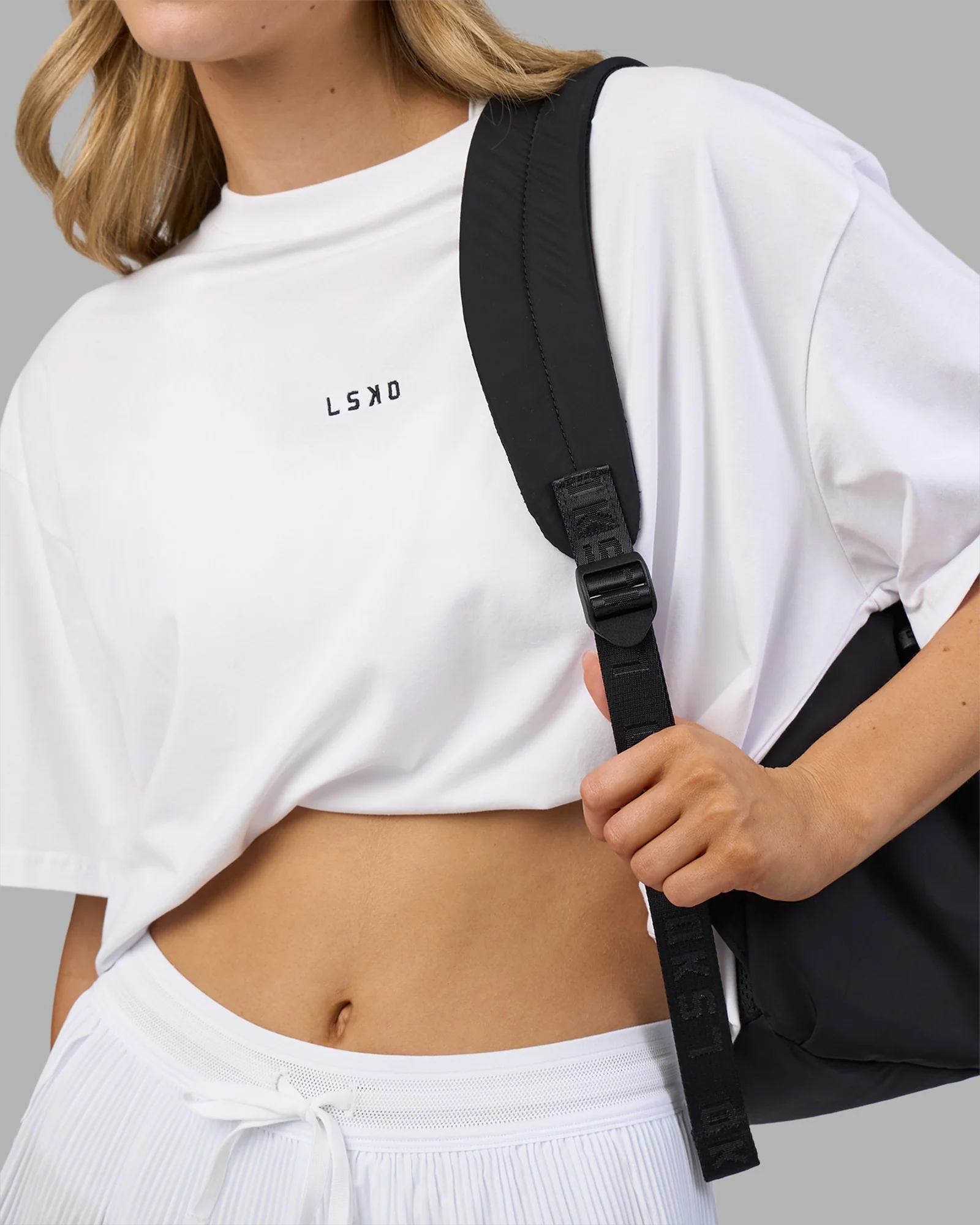 Go-To FLXCotton Oversized Tee - White-Black - Image 5