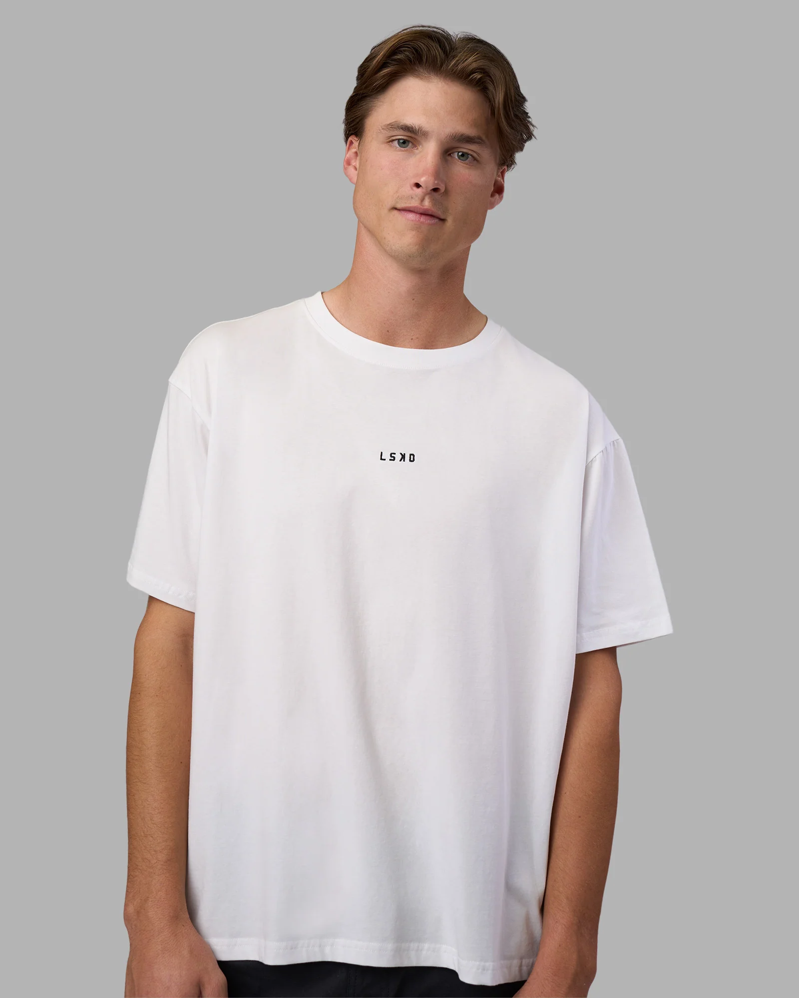 Go-To FLXCotton Oversized Tee - White-Black - Image 8