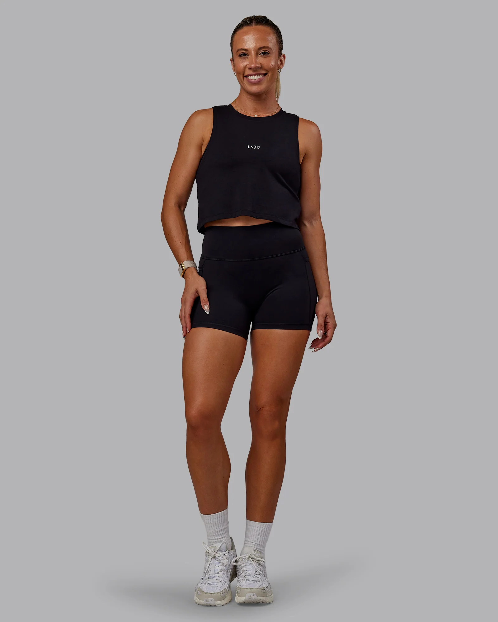 Go-To FLXCotton Tank - Black-White - Image 2
