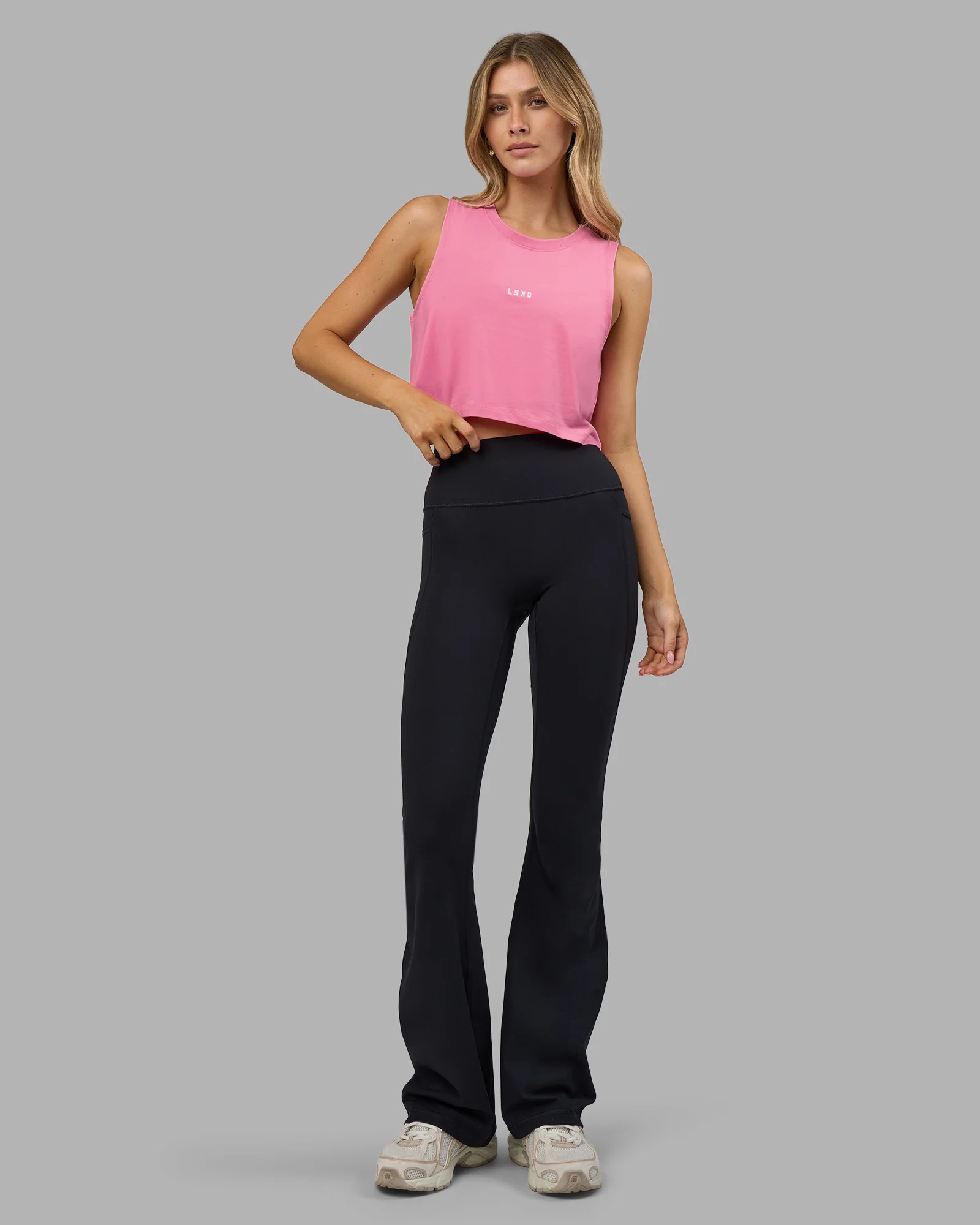 Go-To FLXCotton Tank - Candy Pink-White - Image 2