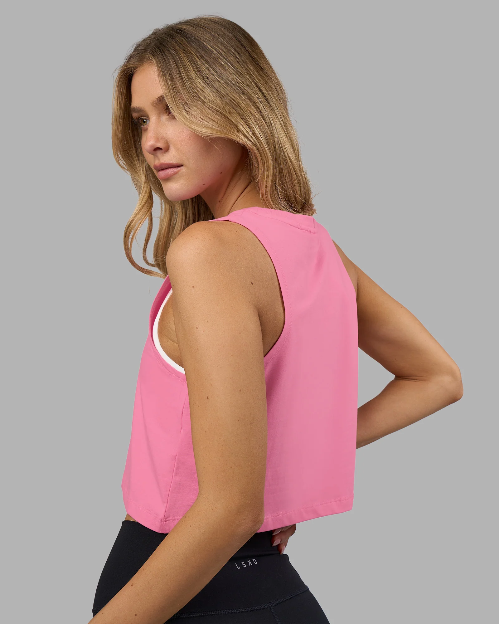 Go-To FLXCotton Tank - Candy Pink-White - Image 3