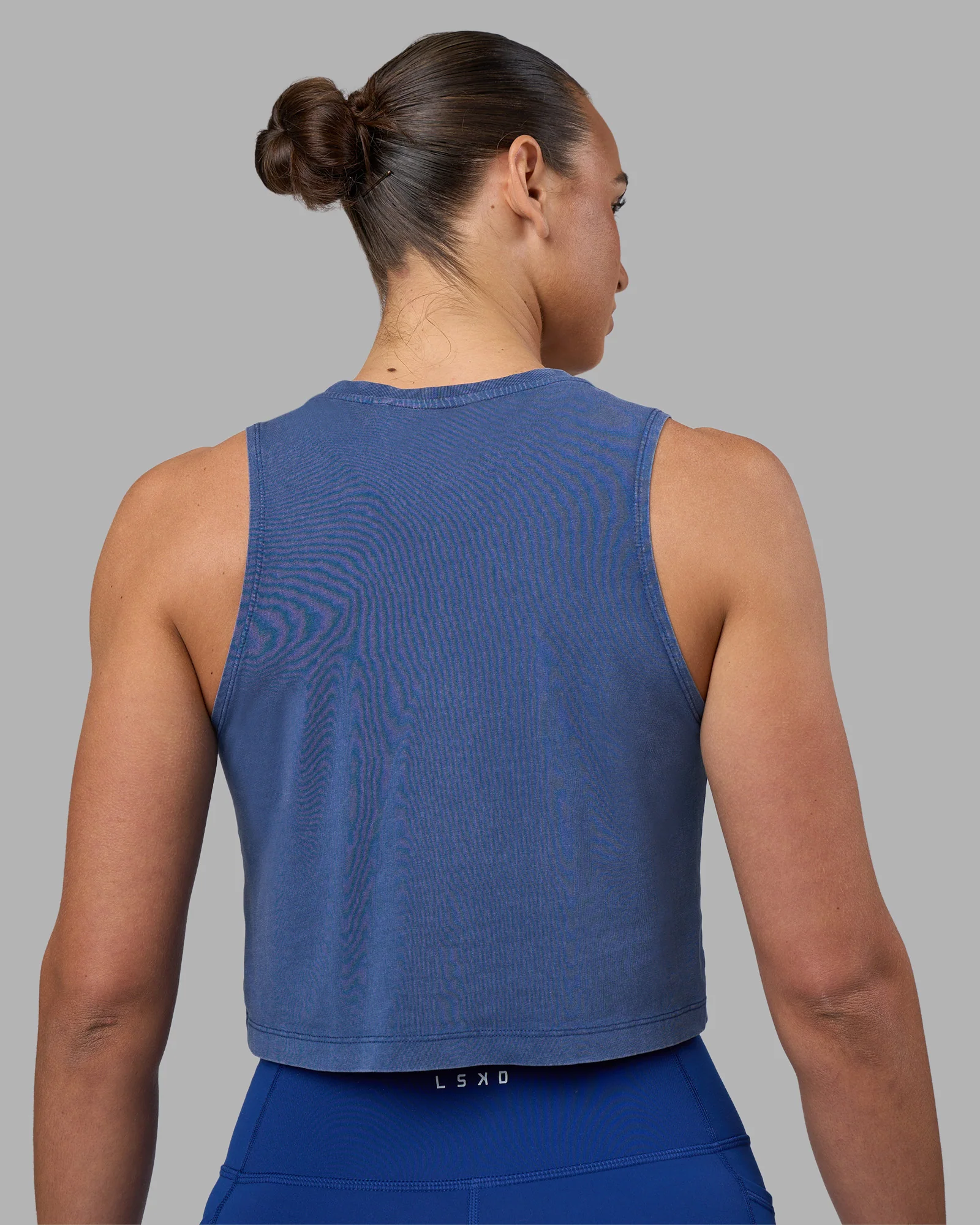 Go-To FLXCotton Tank - Midnight Blue Washed-White - Image 3