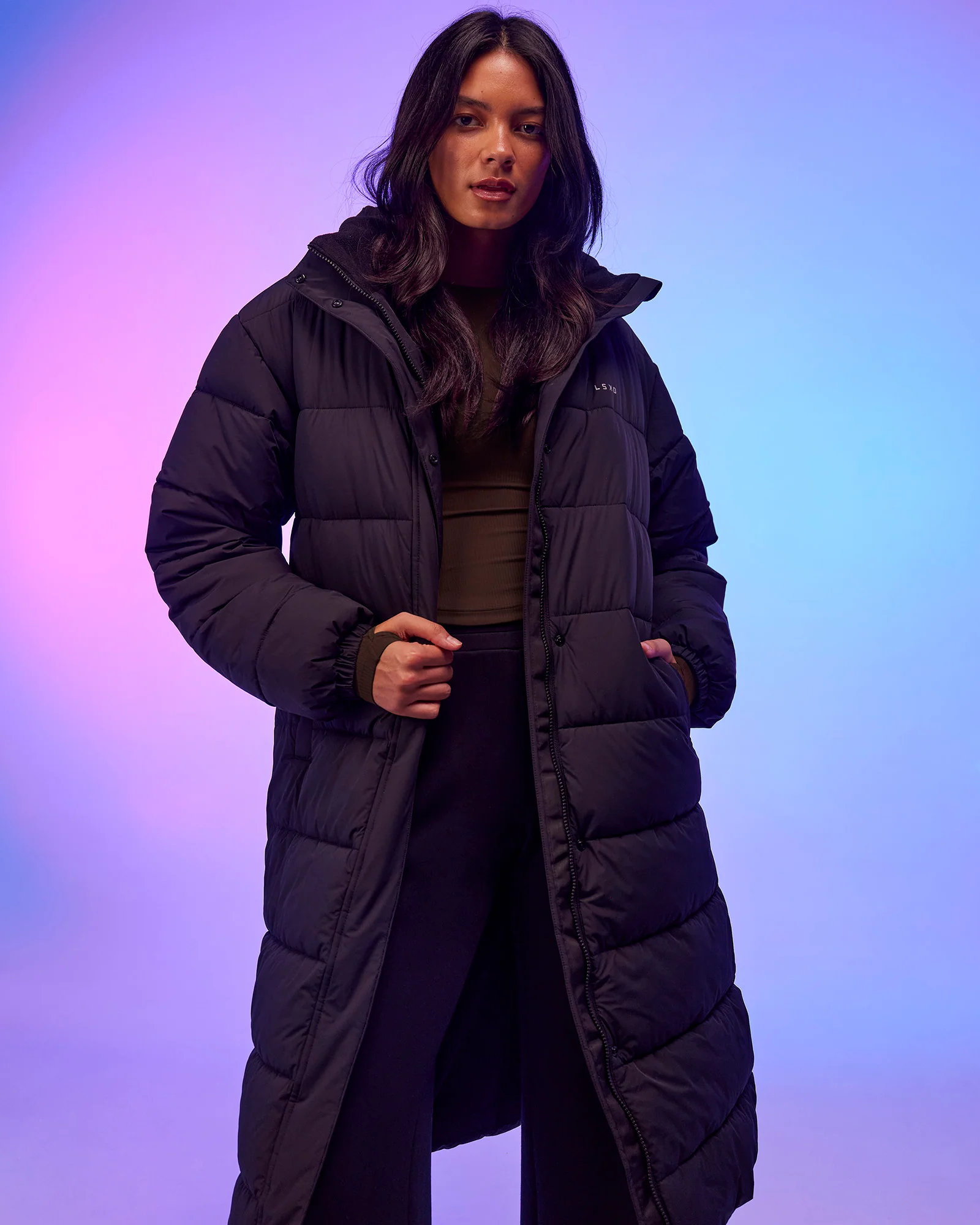 Go-To Puffer Long Jacket - Black - Image 5