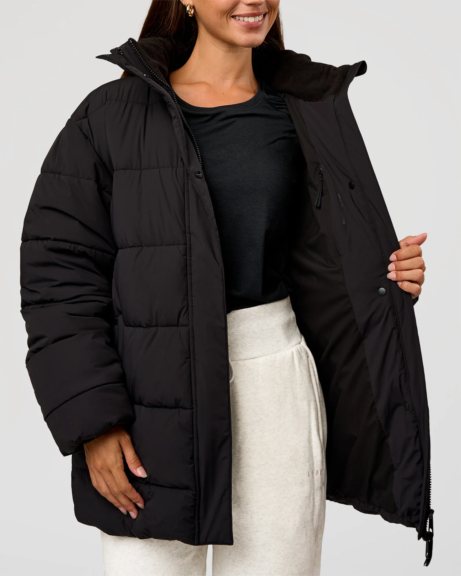 Go-To Puffer Mid Jacket - Black - Image 2