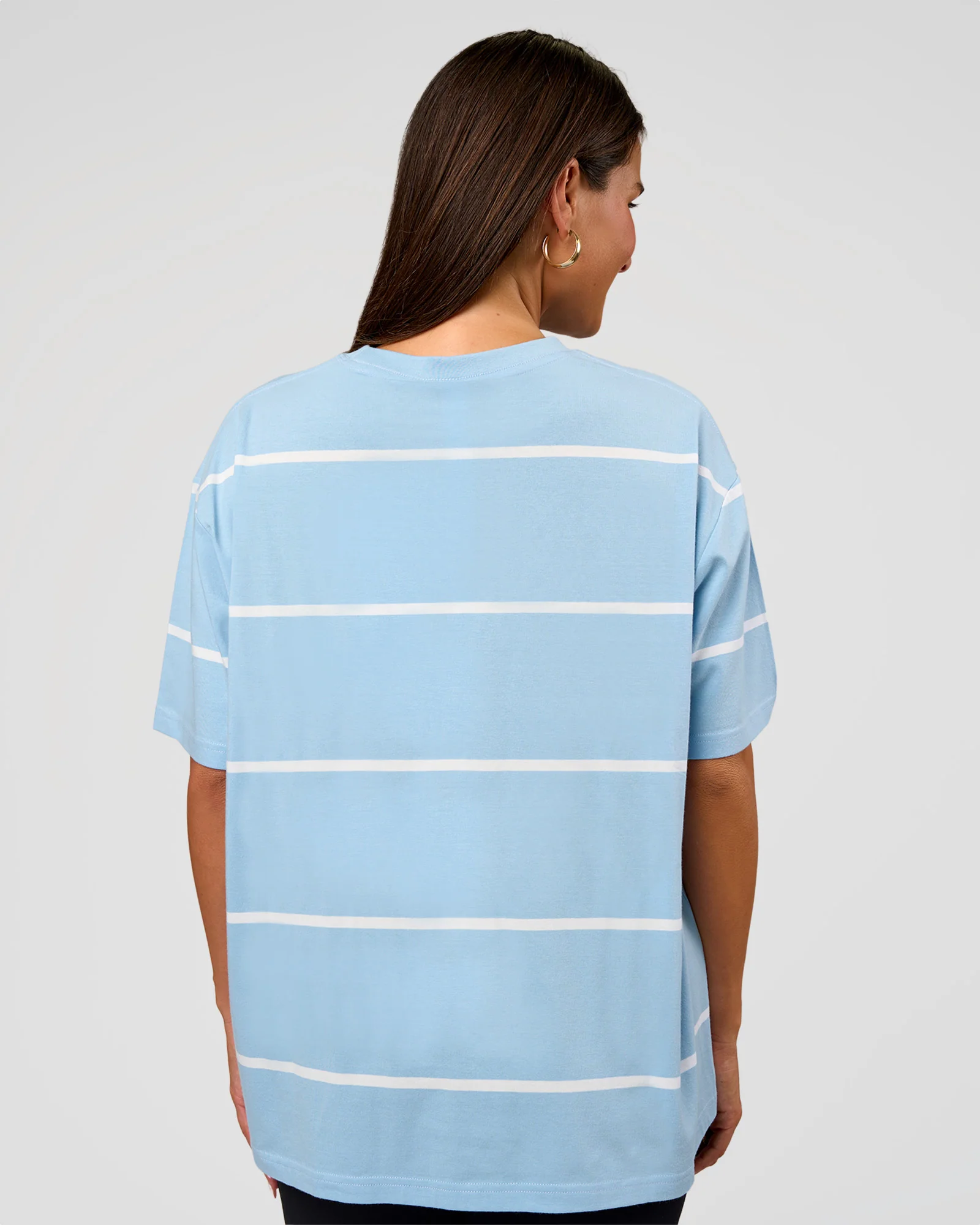 Go-To Stripe FLXCotton Oversized Tee - Open Air-White - Image 5