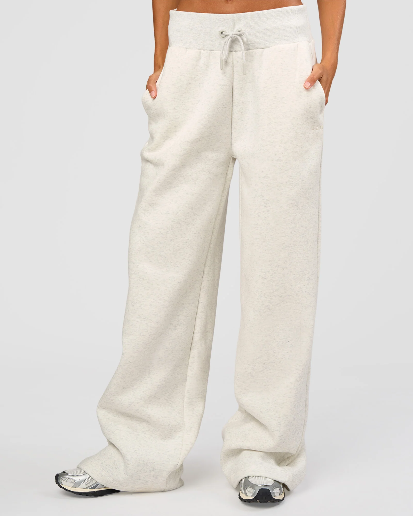Go-To Wide Leg Track Pant Tall - Silver Marl - Image 2