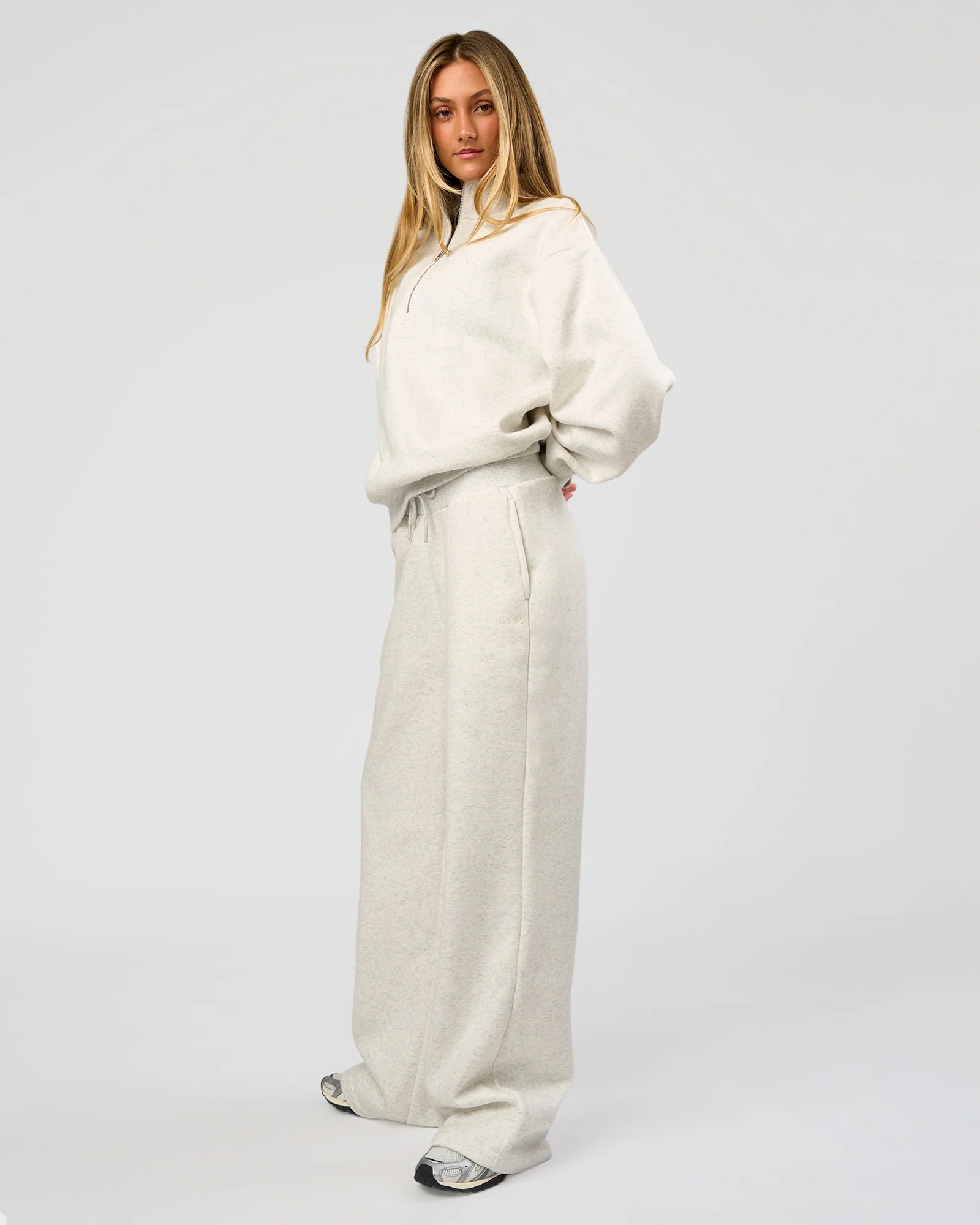 Go-To Wide Leg Track Pant Tall - Silver Marl - Image 8