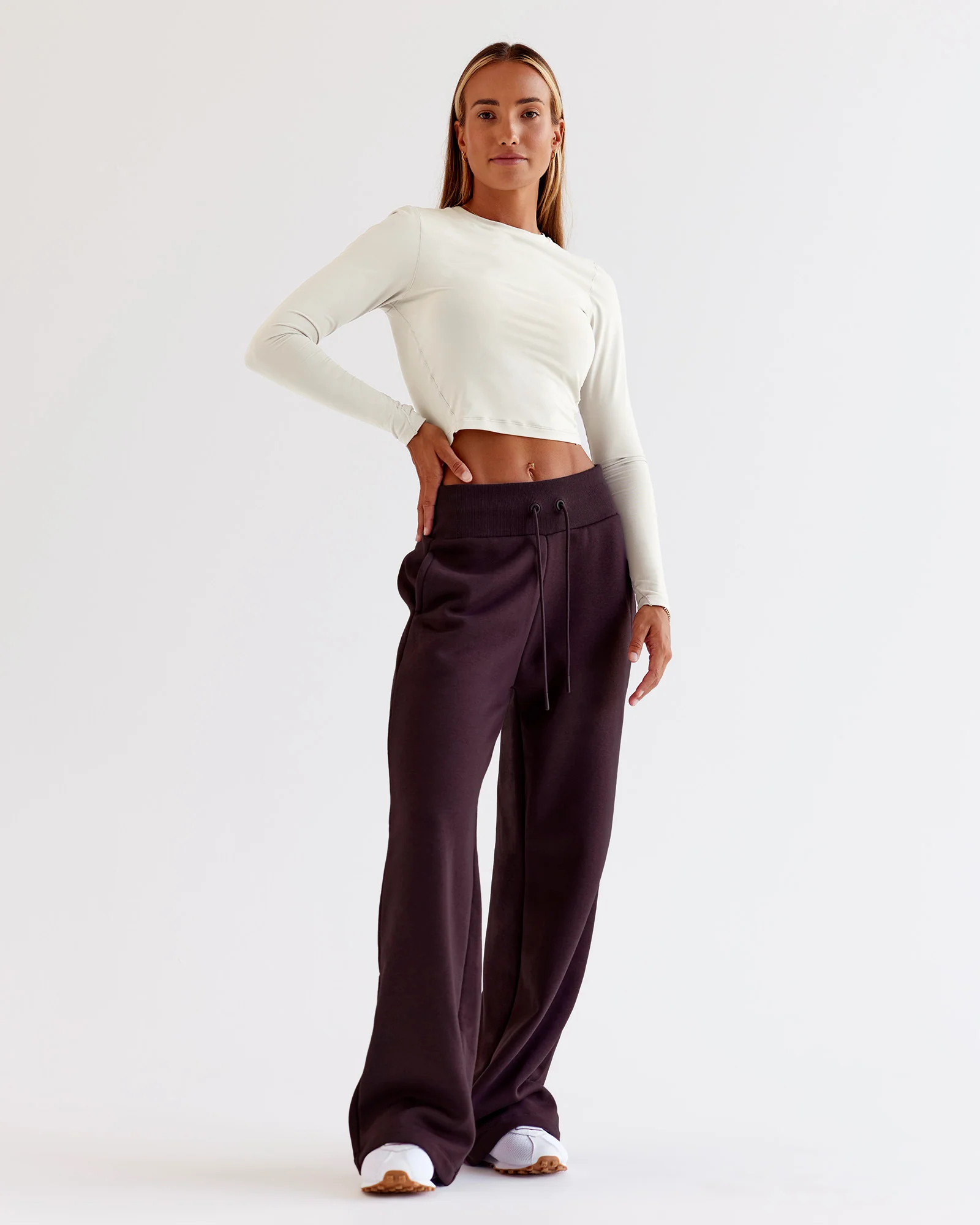 Go-To Wide Leg Track Pant - Midnight Plum - Image 8