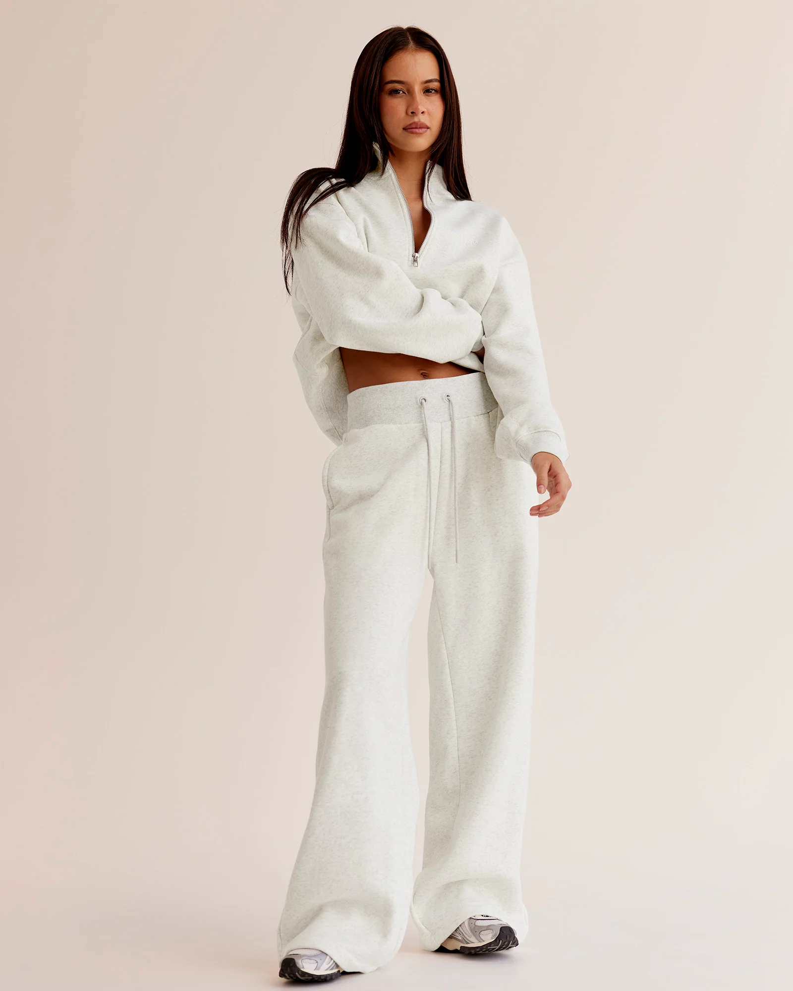 Go-To Wide Leg Track Pant - Silver Marl - Image 7