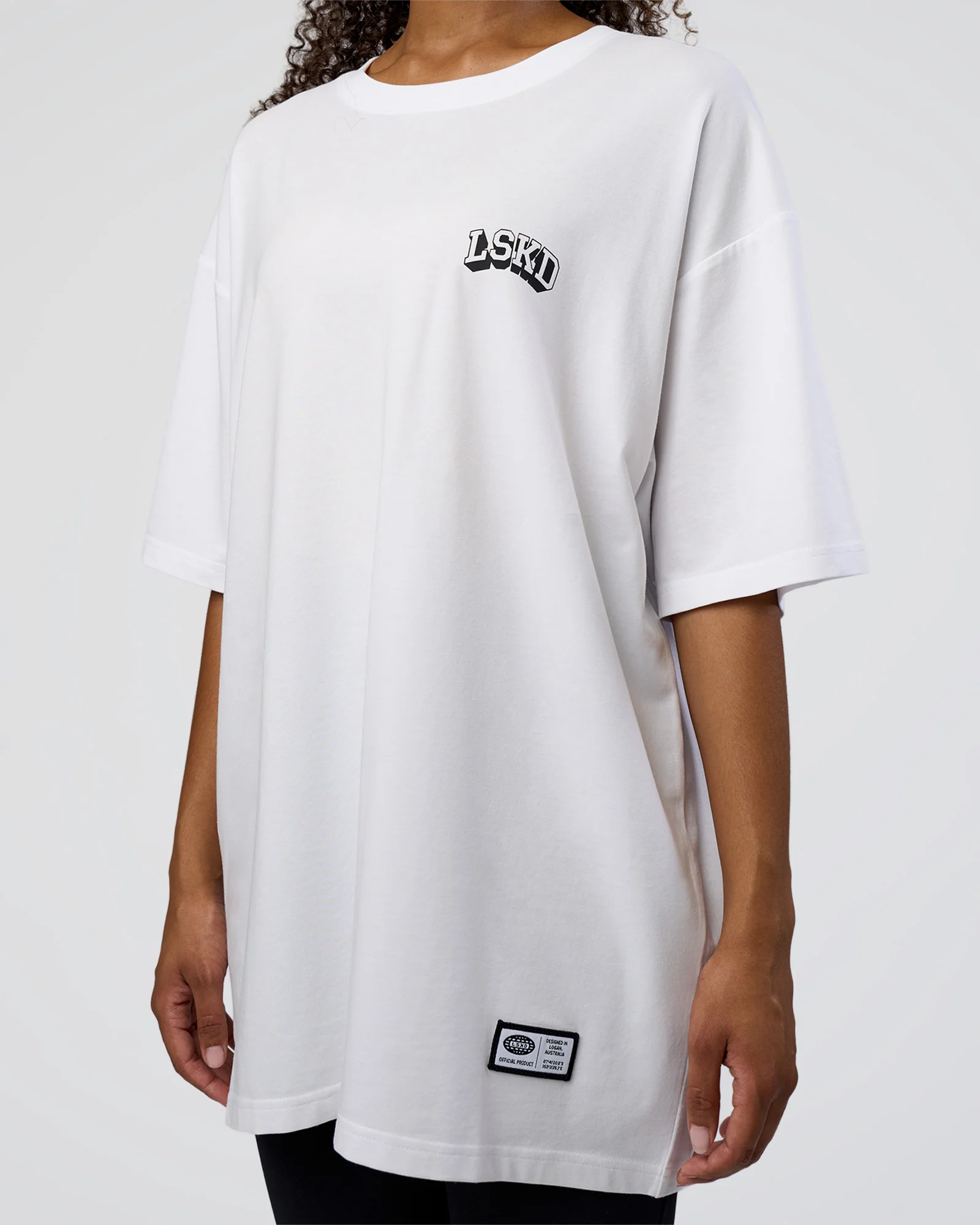 Grid FLXCotton Oversized Tee - White-Black - Image 8
