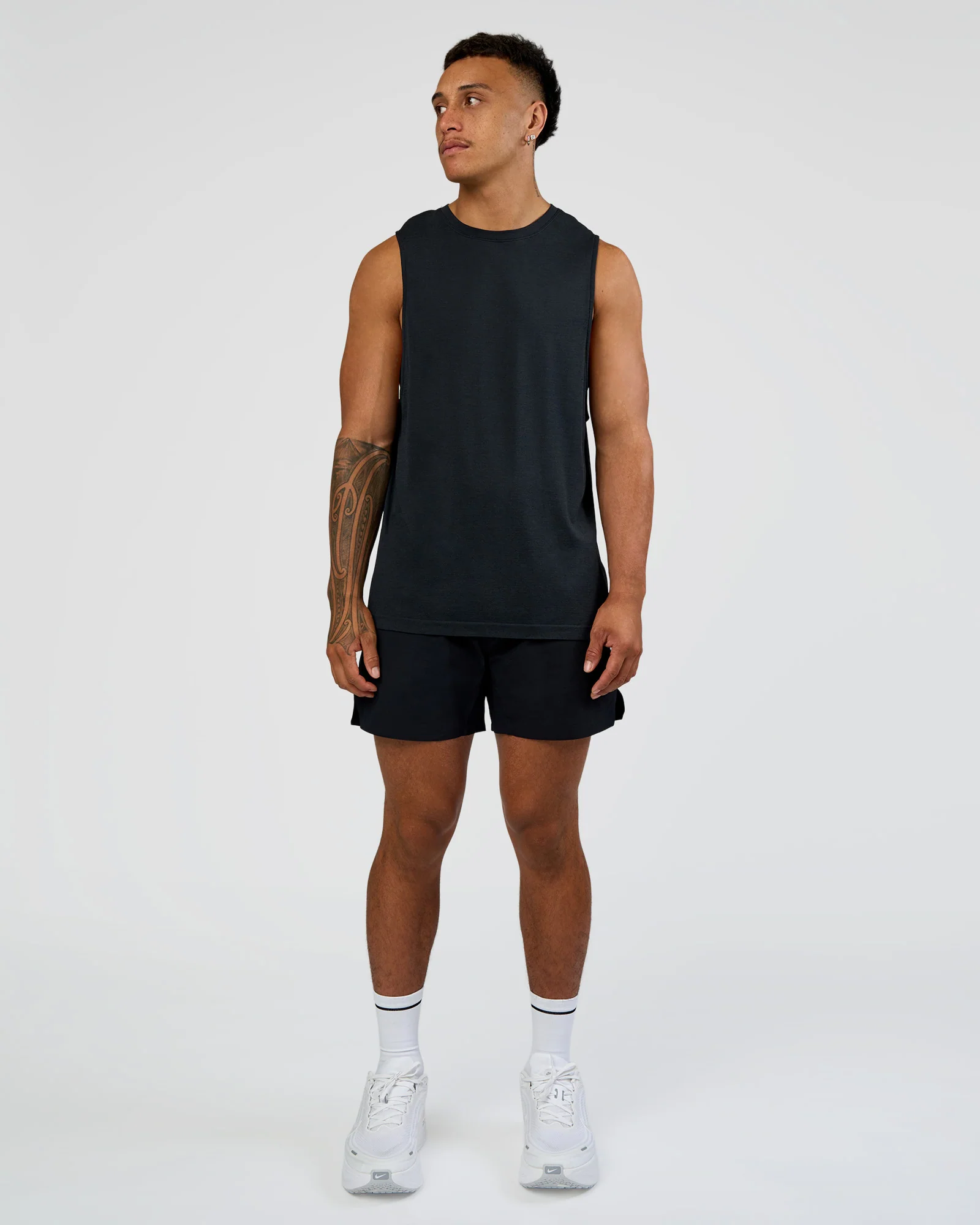 Hybrid Lined 5" Short - Black-Shale Beige - Image 3