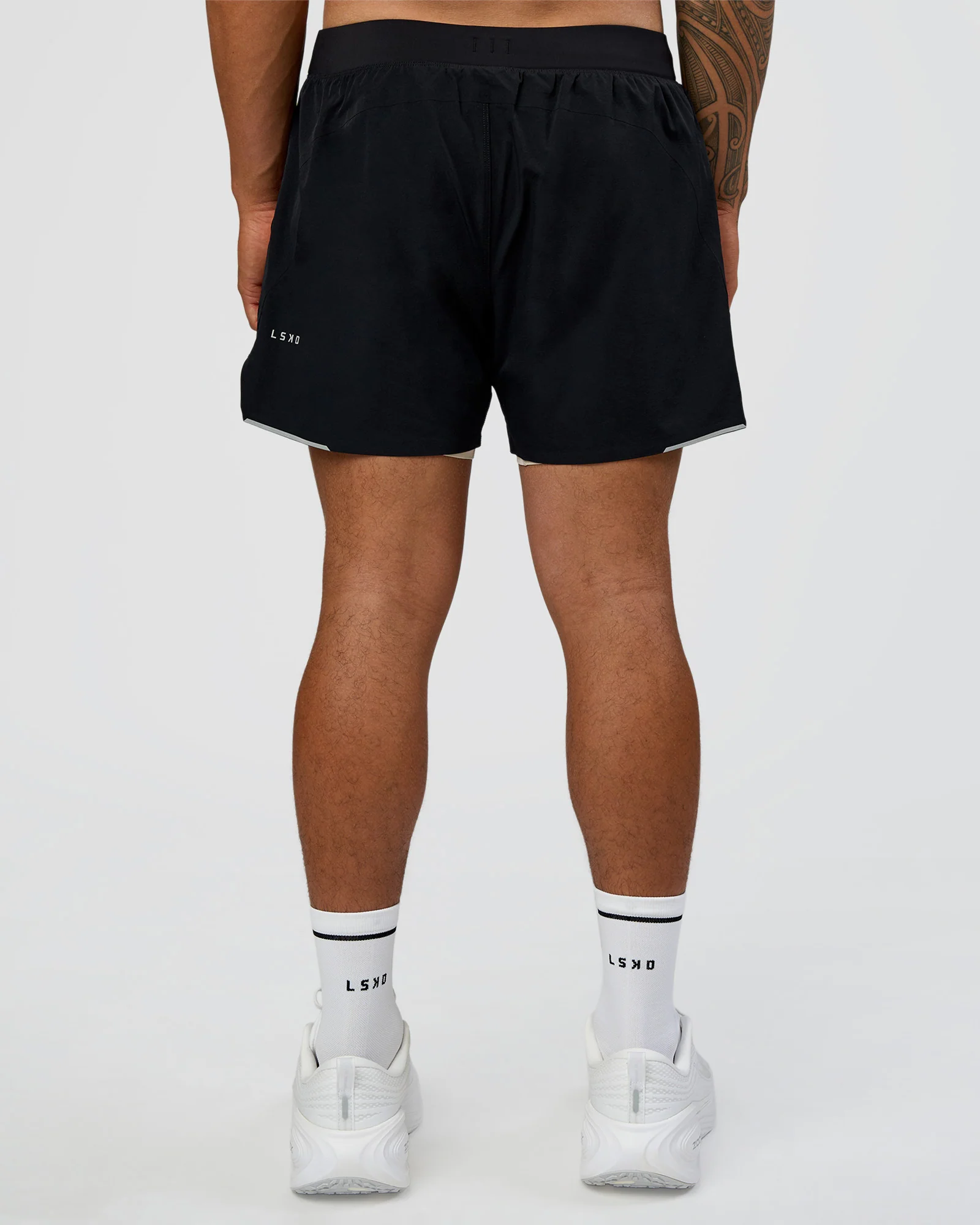 Hybrid Lined 5" Short - Black-Shale Beige - Image 4