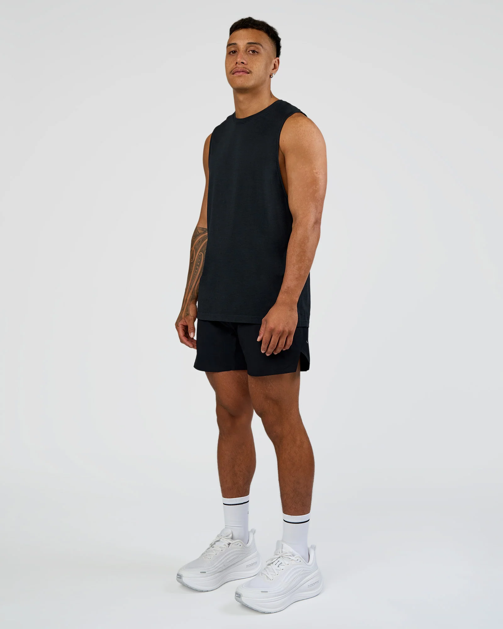 Hybrid Lined 5" Short - Black-Shale Beige - Image 7
