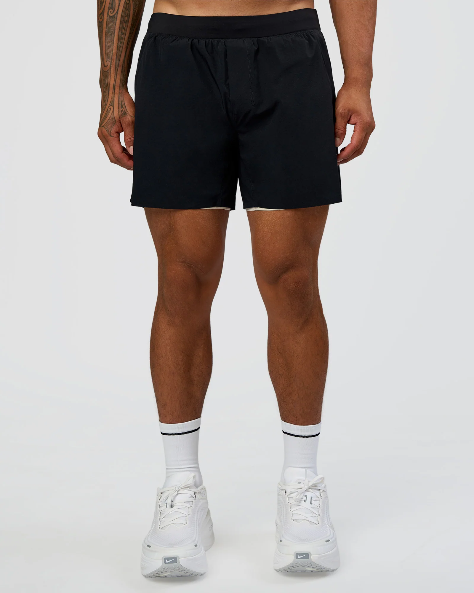 Hybrid Lined 5" Short - Black-Shale Beige - Image 9