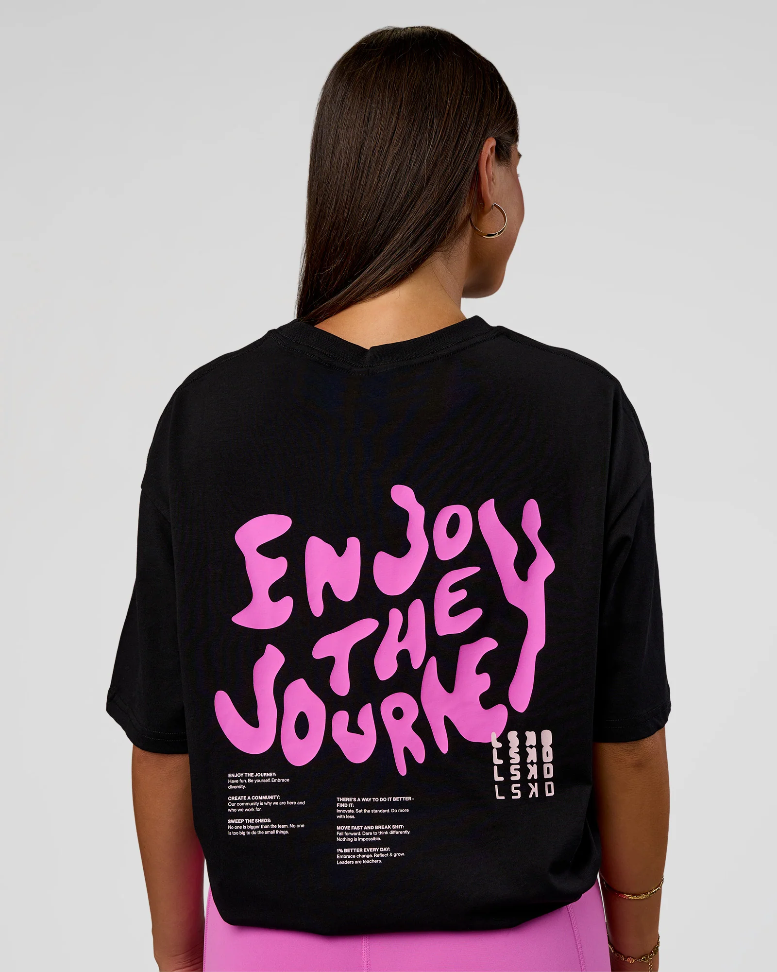 Inferno Journey FLXCotton Oversized Tee - Black-Ultra Fuchsia - Image 4
