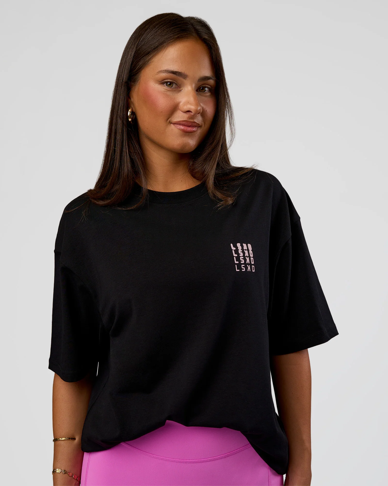Inferno Journey FLXCotton Oversized Tee - Black-Ultra Fuchsia - Image 5