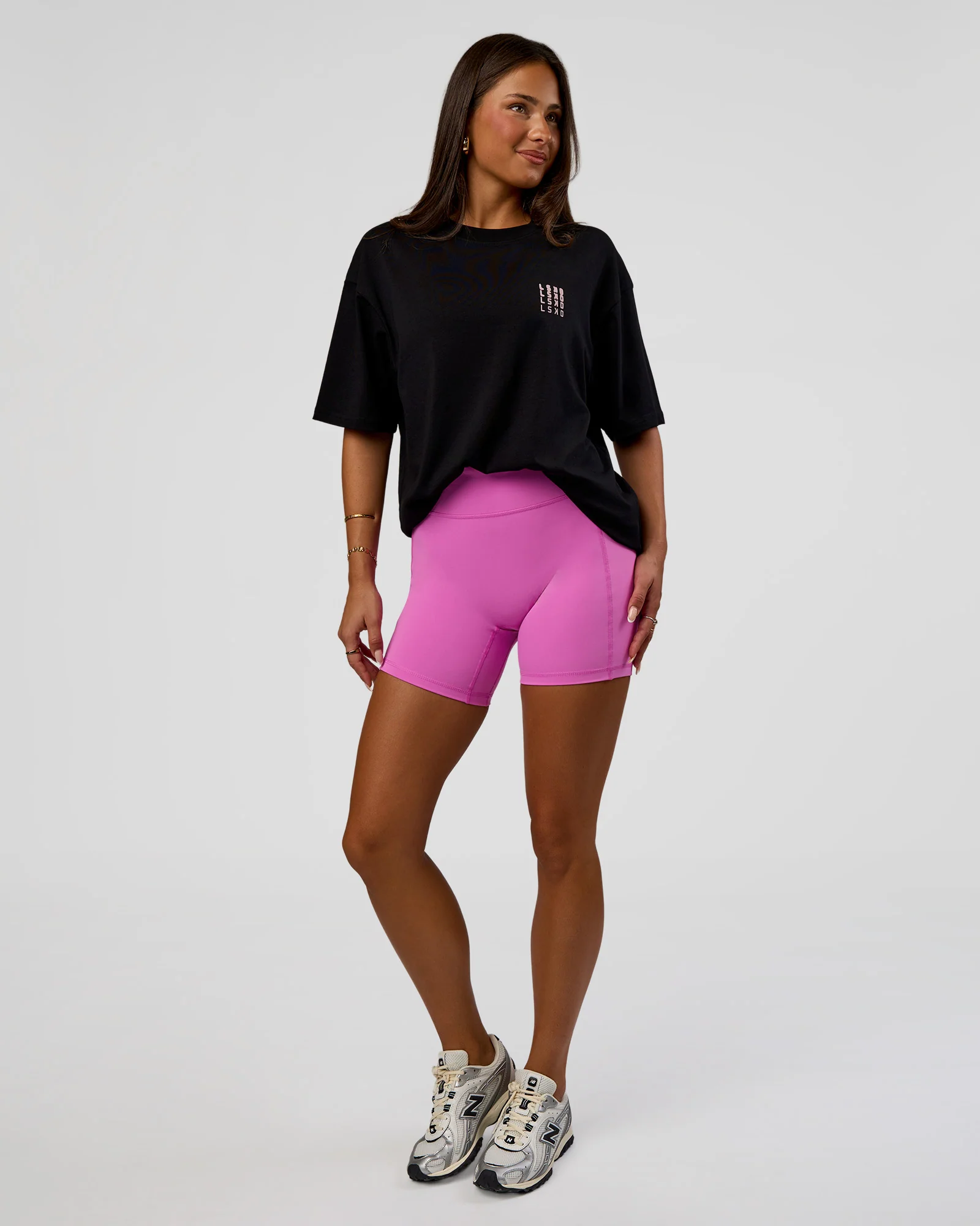 Inferno Journey FLXCotton Oversized Tee - Black-Ultra Fuchsia - Image 8
