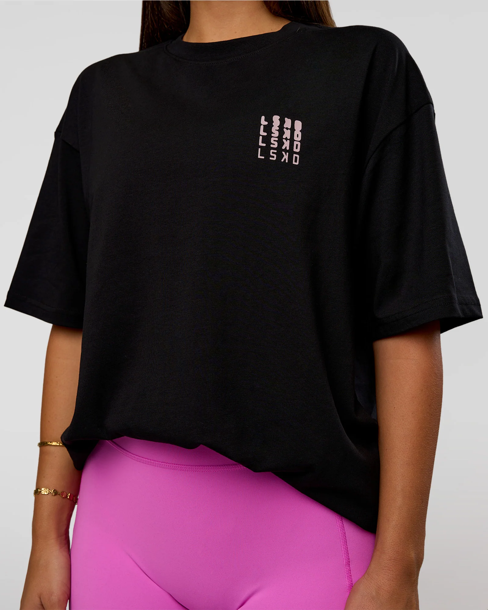 Inferno Journey FLXCotton Oversized Tee - Black-Ultra Fuchsia - Image 9