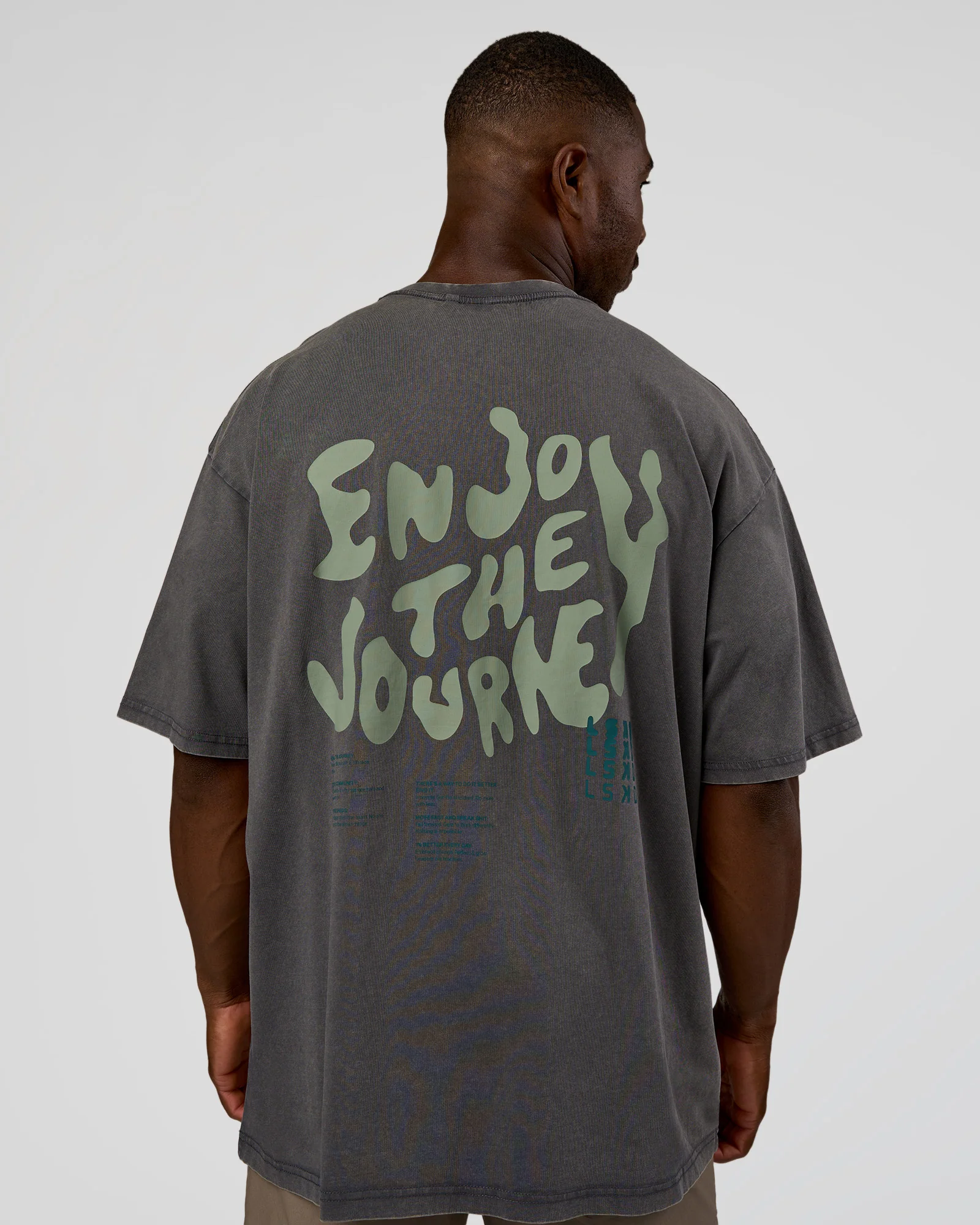 Inferno Journey FLXCotton Oversized Tee - Dark Storm Washed-Iceberg Green - Image 2