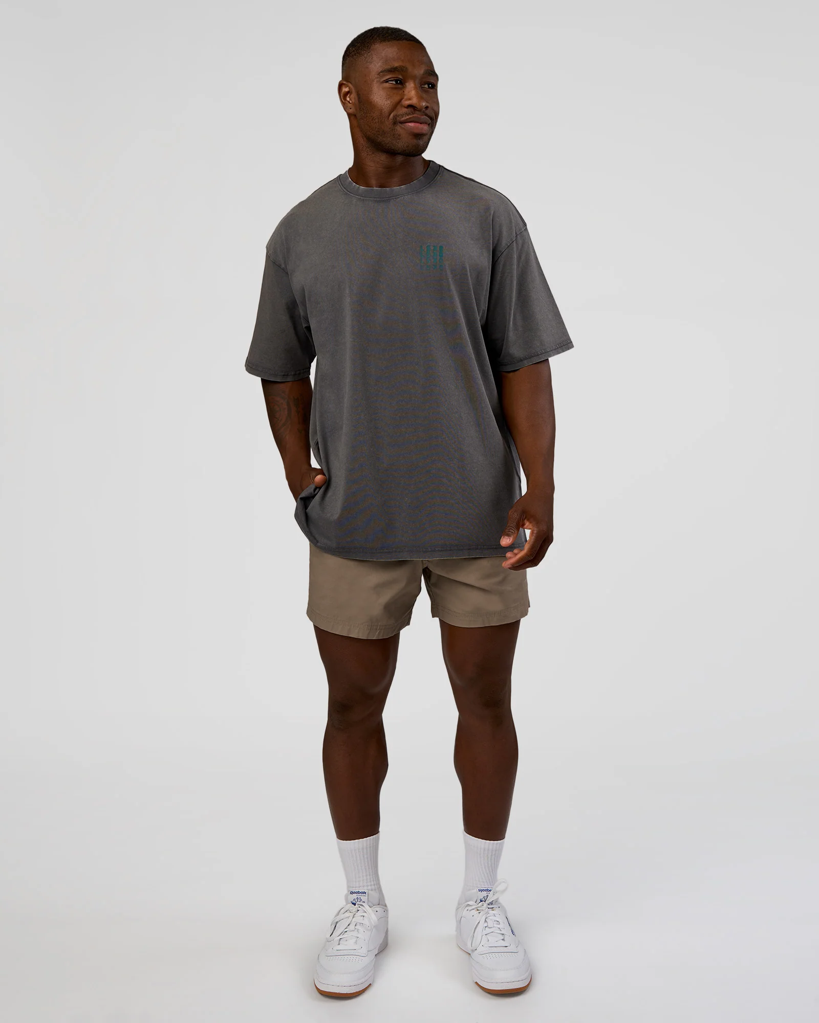 Inferno Journey FLXCotton Oversized Tee - Dark Storm Washed-Iceberg Green - Image 6