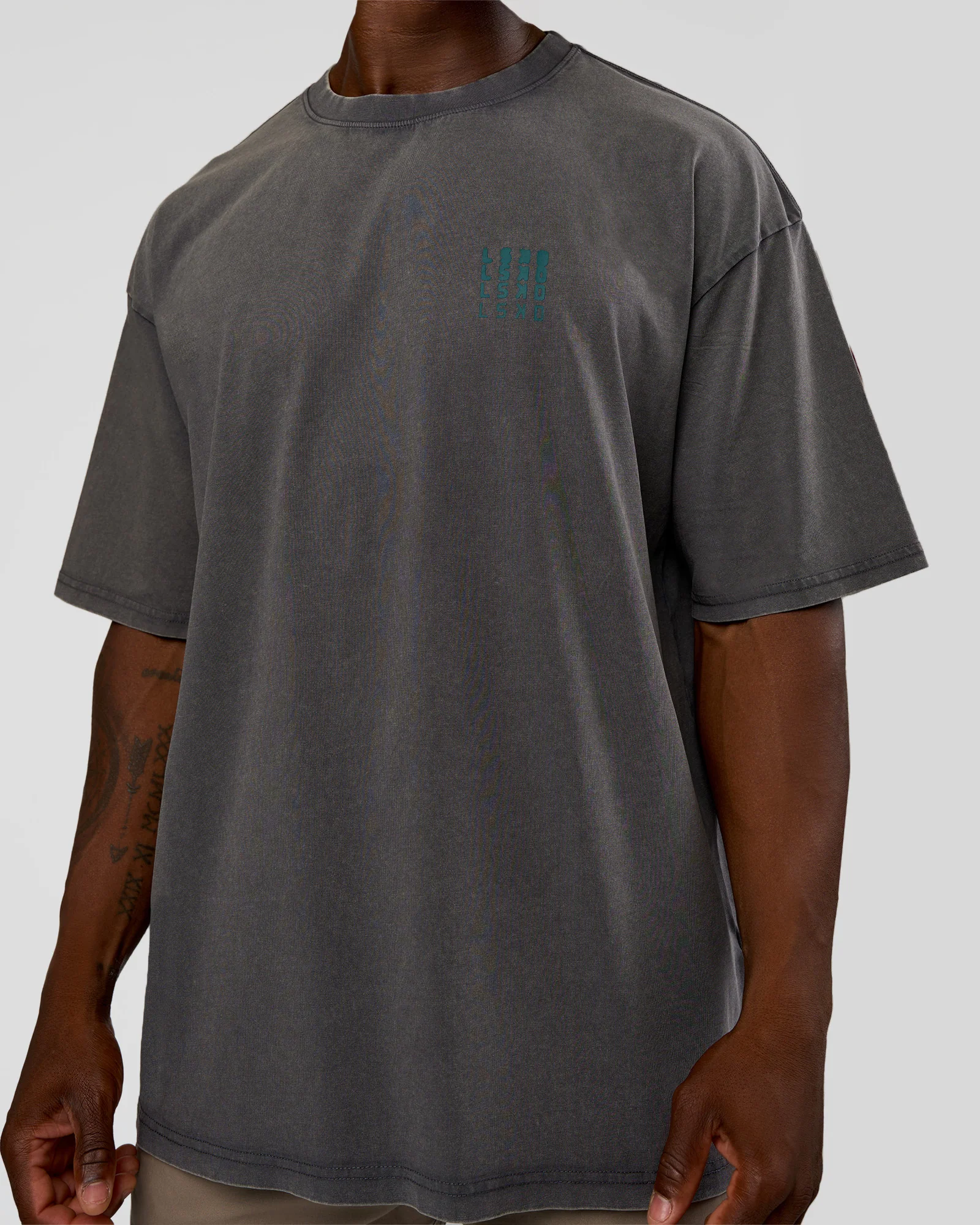 Inferno Journey FLXCotton Oversized Tee - Dark Storm Washed-Iceberg Green - Image 7