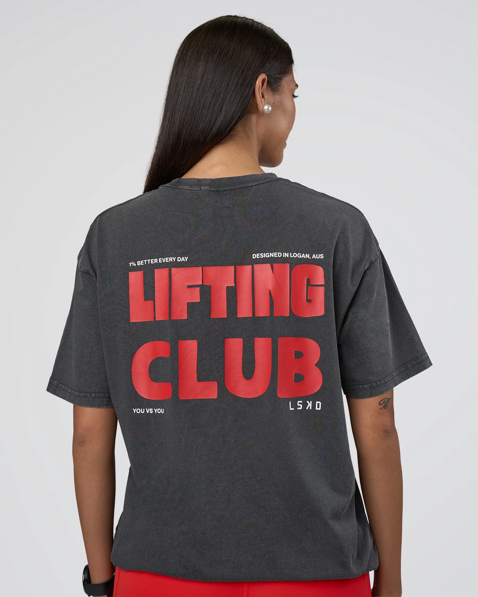Lifting FLXCotton Oversized Tee - Black Washed-Flame - Image 4