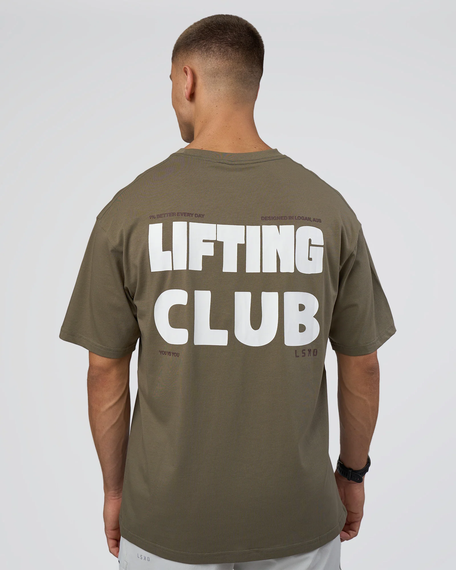 Lifting FLXCotton Oversized Tee - Walnut Grey-Hot Chocolate - Image 3