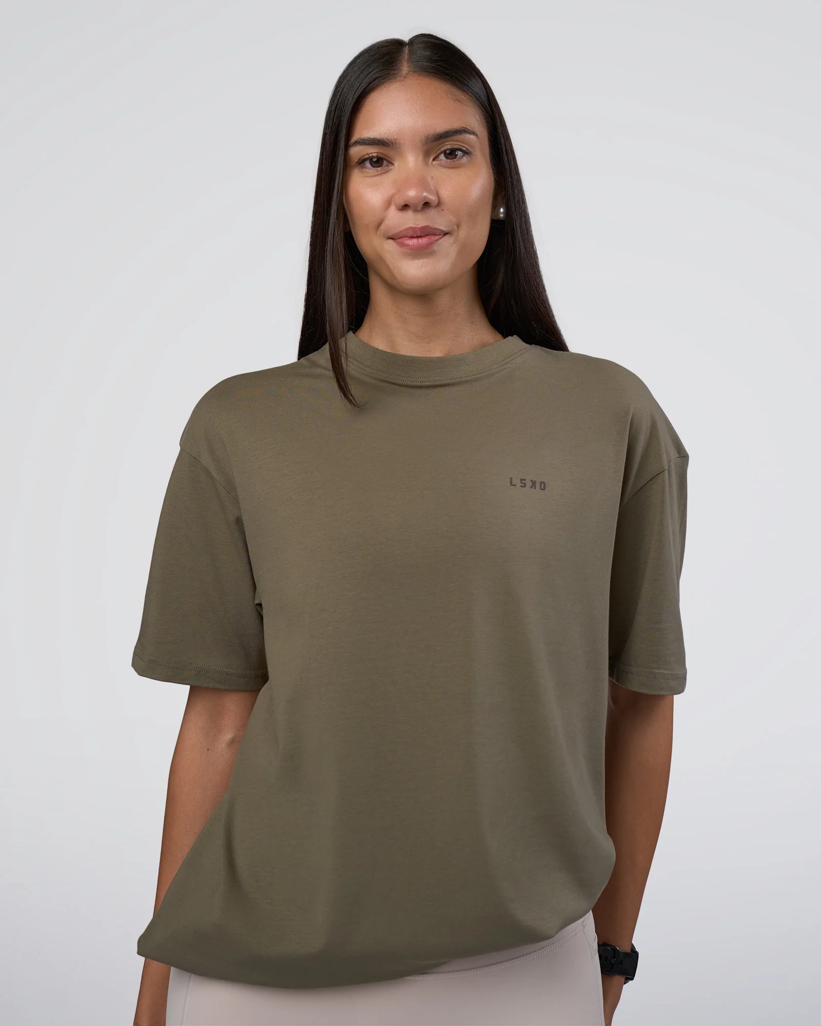 Lifting FLXCotton Oversized Tee - Walnut Grey-Hot Chocolate - Image 5
