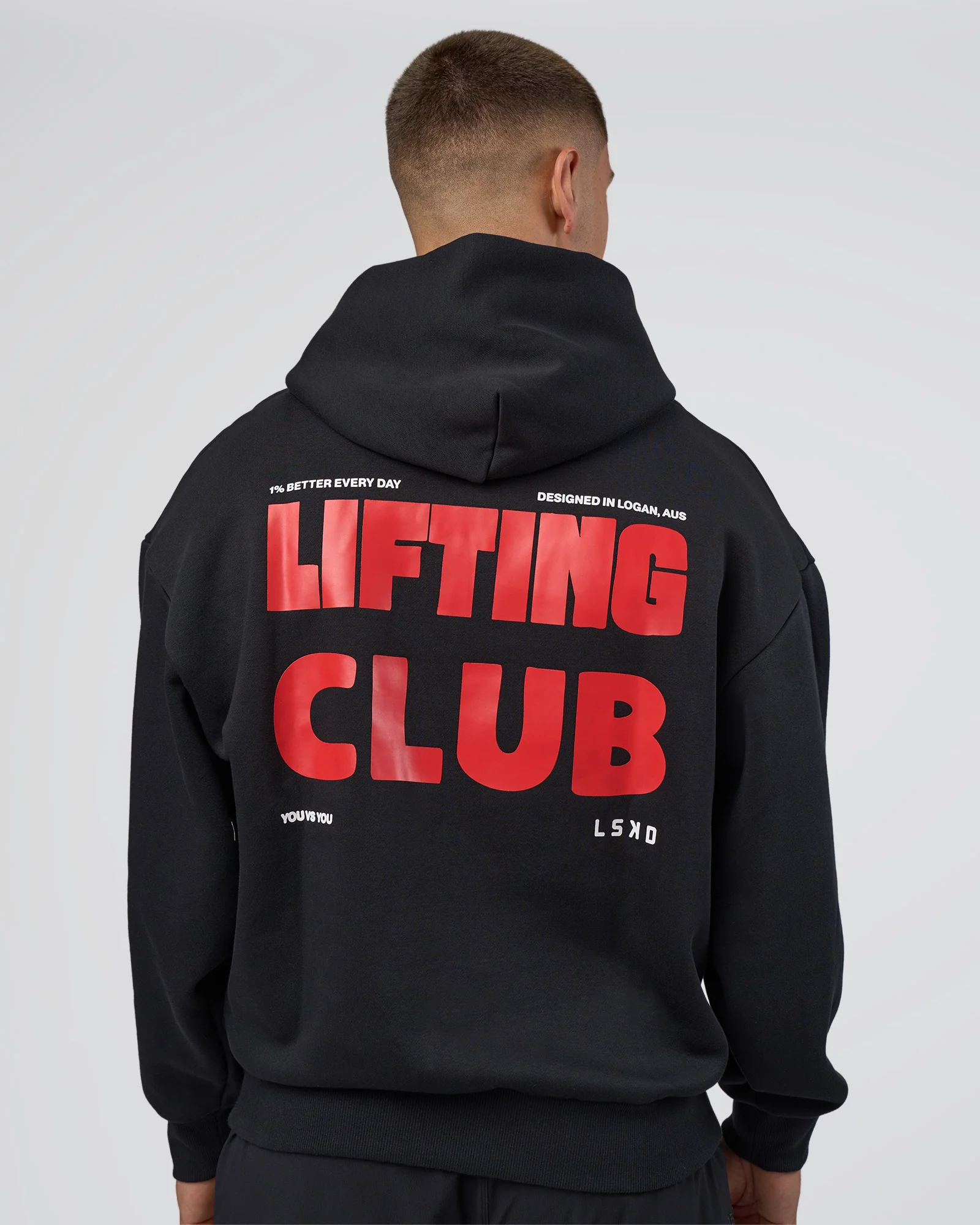 Lifting Unisex Oversized Hoodie - Black-Flame - Image 2