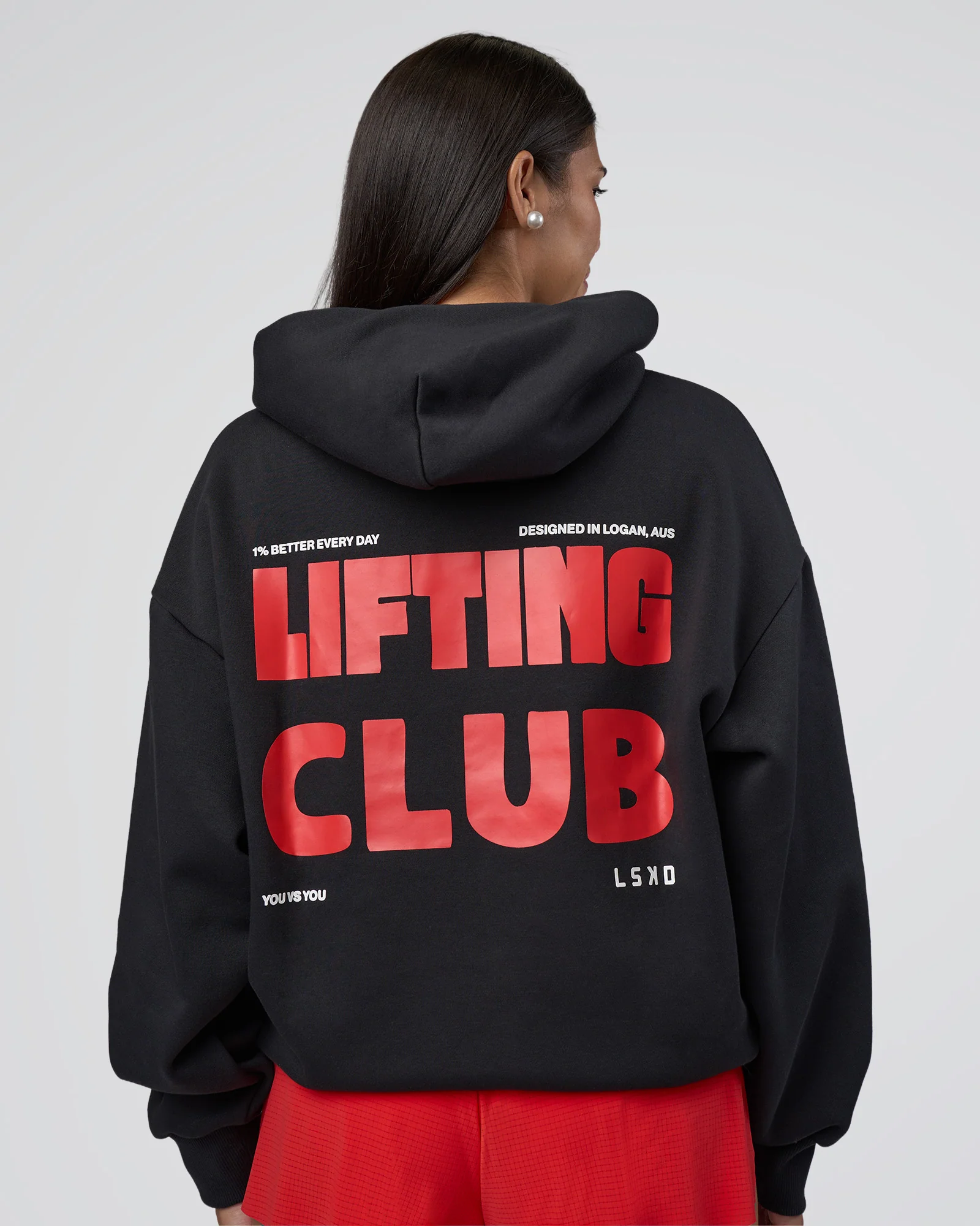 Lifting Unisex Oversized Hoodie - Black-Flame - Image 4