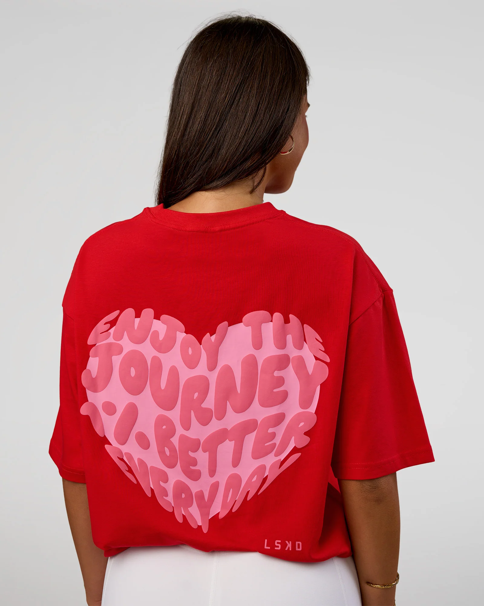 Love the Journey FLXCotton Oversized Tee - Flame-Candy Pink - Image 12
