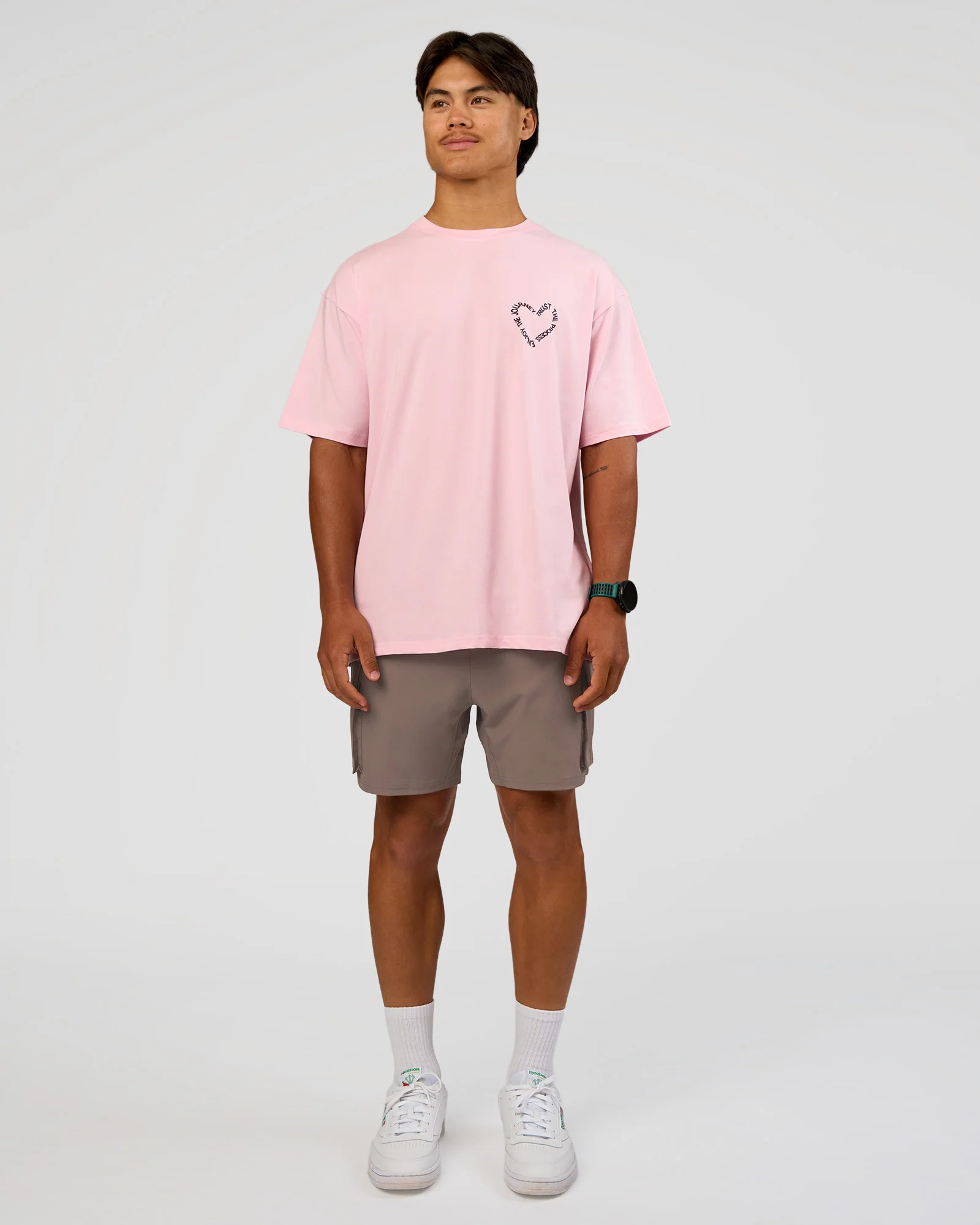 Love The Process FLXCotton Oversize Tee - Marshmallow-Midnight Plum - Image 10