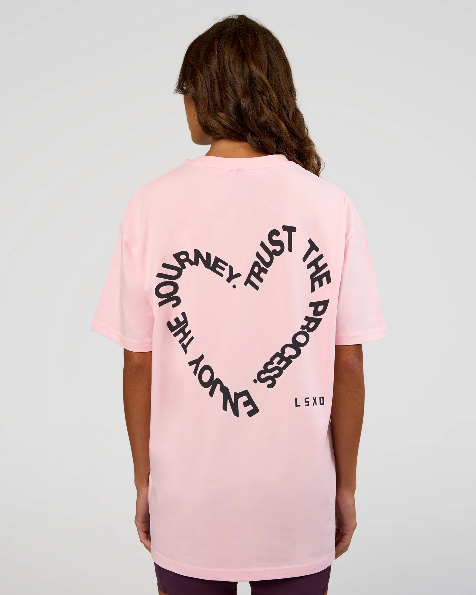 Love The Process FLXCotton Oversize Tee - Marshmallow-Midnight Plum - Image 5