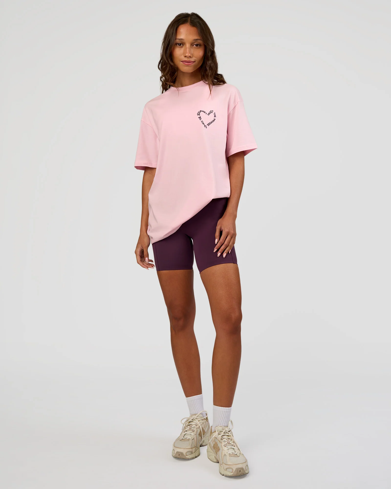 Love The Process FLXCotton Oversize Tee - Marshmallow-Midnight Plum - Image 7