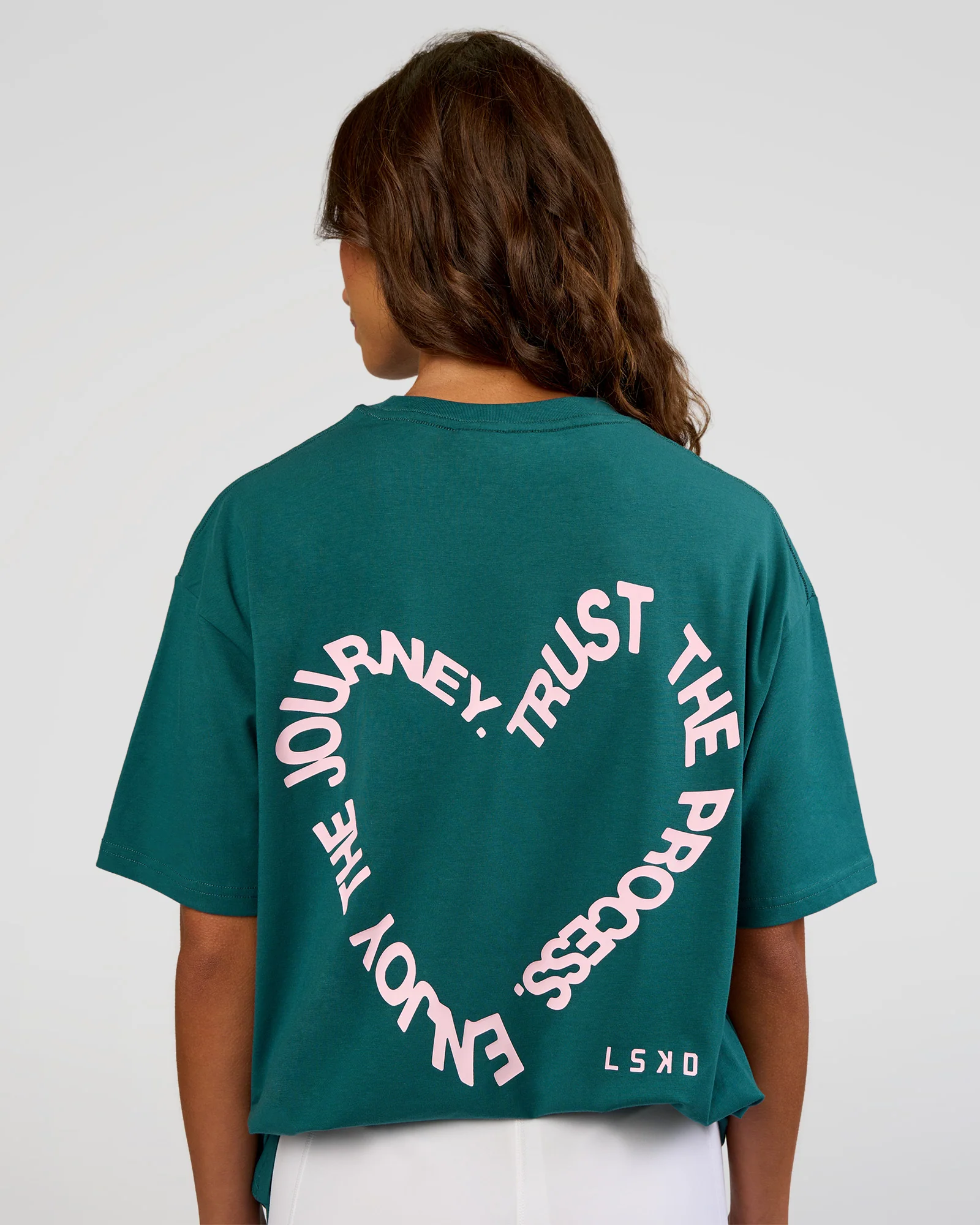 Love The Process FLXCotton Oversize Tee - Transformative Teal-Marshmallow - Image 4
