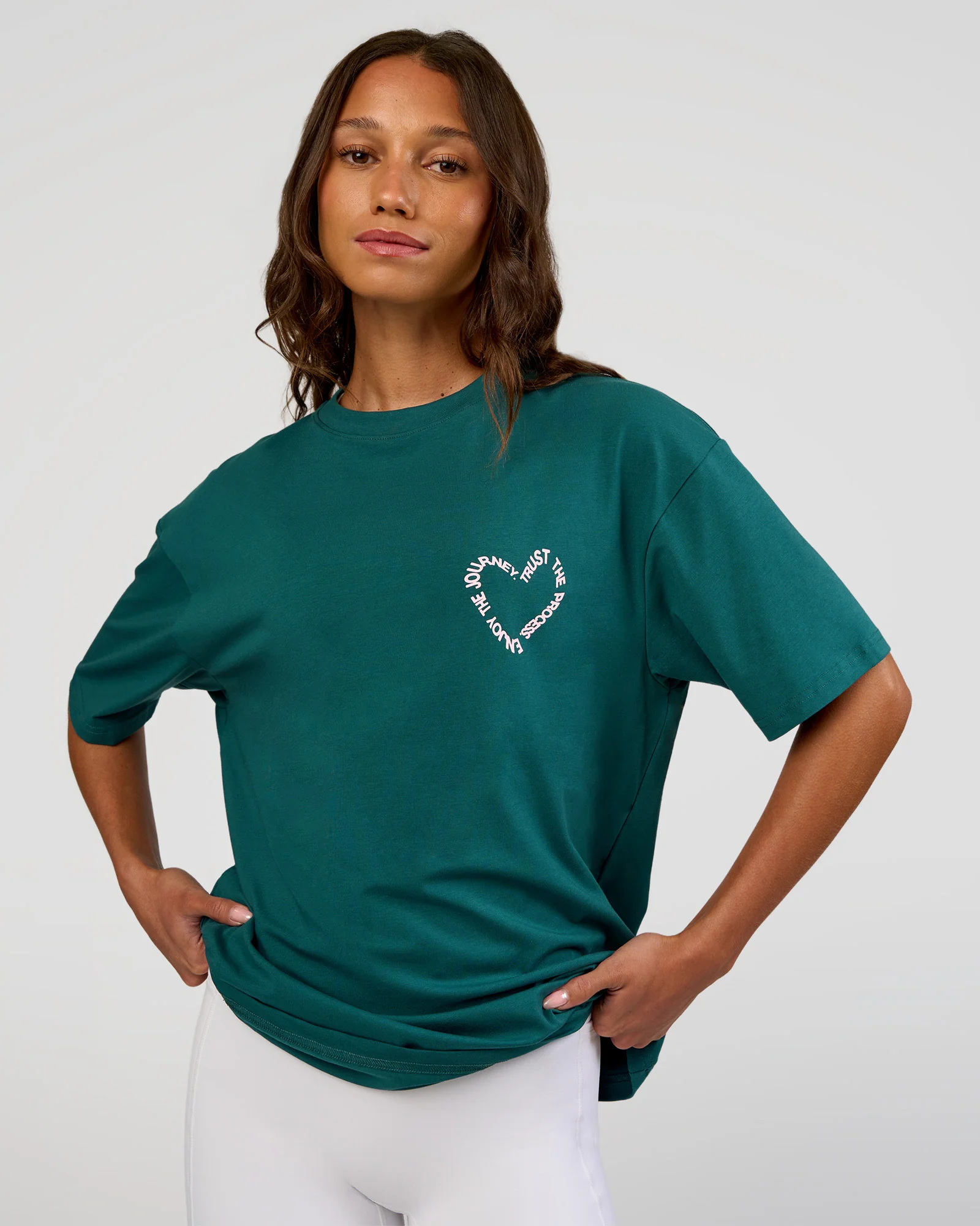 Love The Process FLXCotton Oversize Tee - Transformative Teal-Marshmallow - Image 5