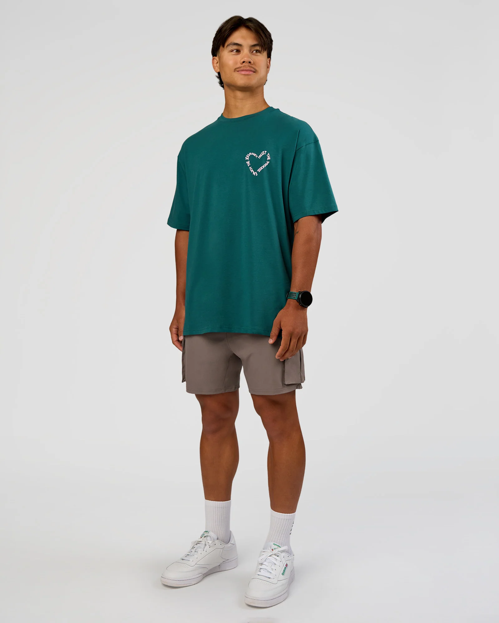 Love The Process FLXCotton Oversize Tee - Transformative Teal-Marshmallow - Image 6
