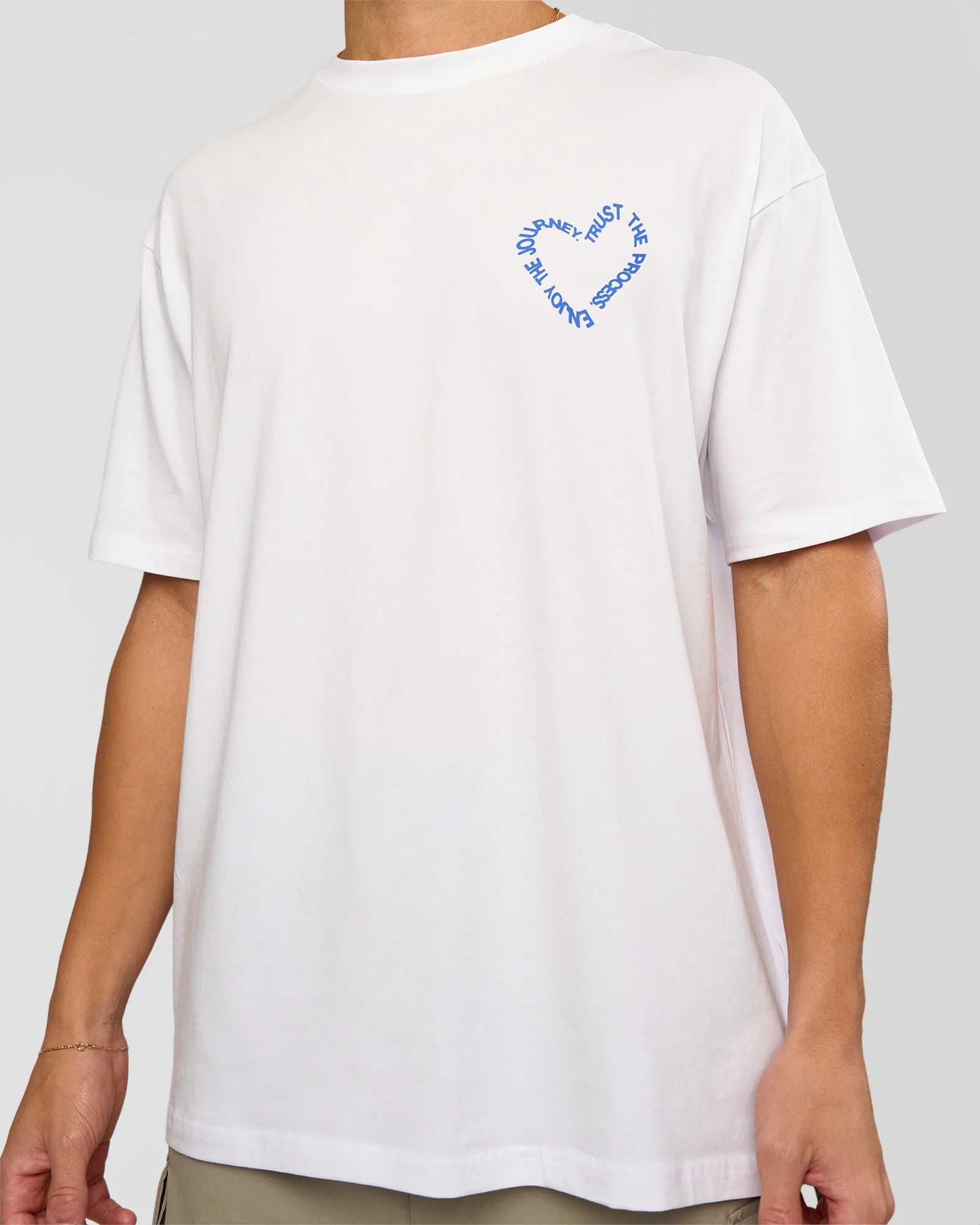 Love The Process FLXCotton Oversize Tee - White-Electric Indigo - Image 8