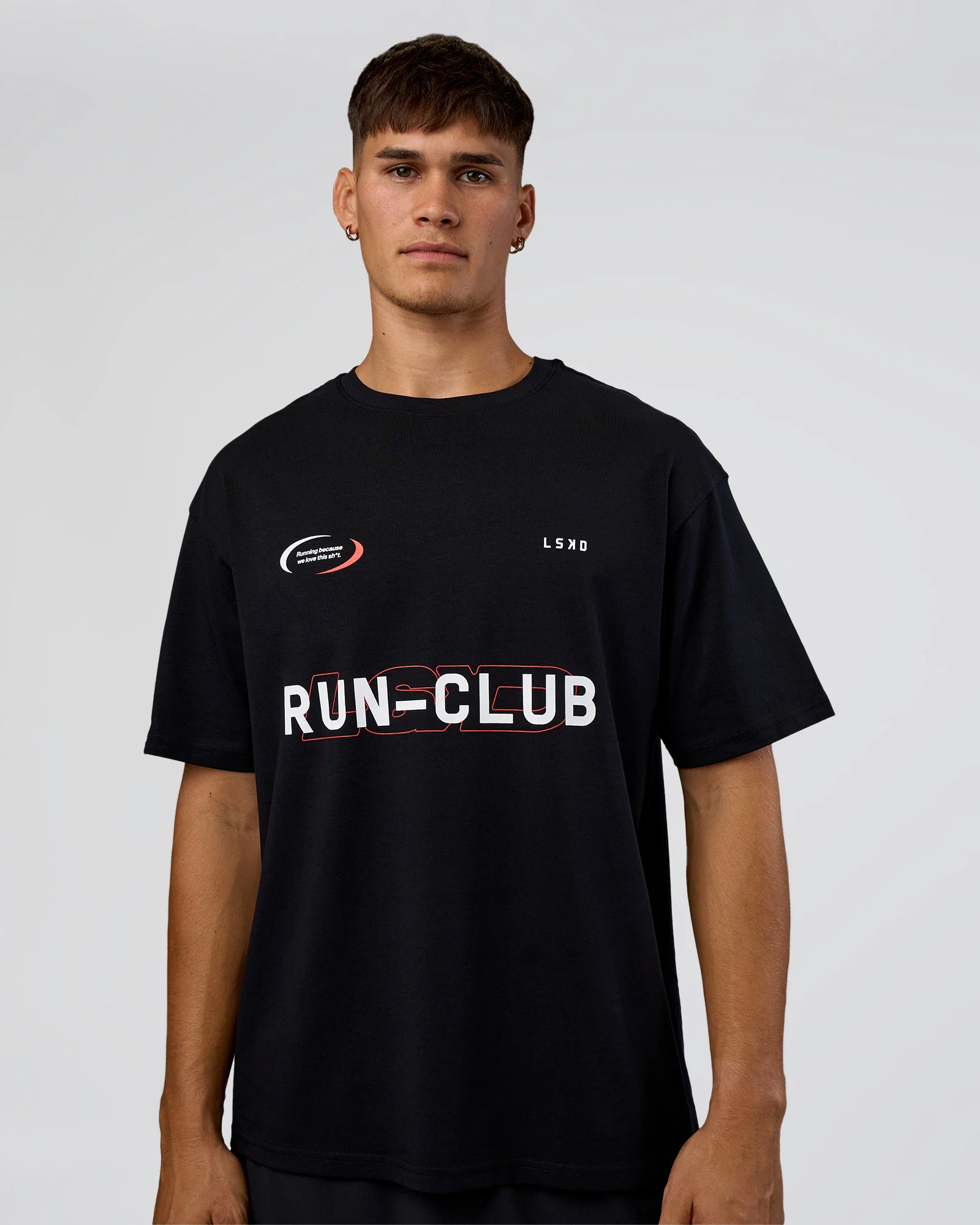 LSKD Run Club FLXCotton Oversized Tee - Black-White - Image 2