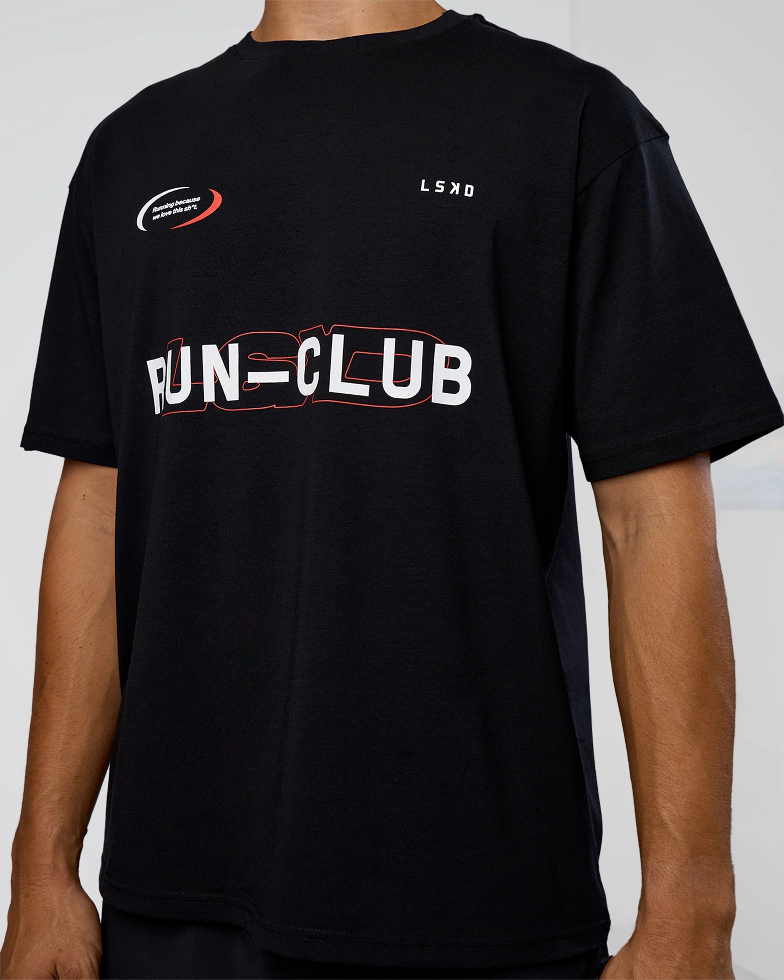 LSKD Run Club FLXCotton Oversized Tee - Black-White - Image 8