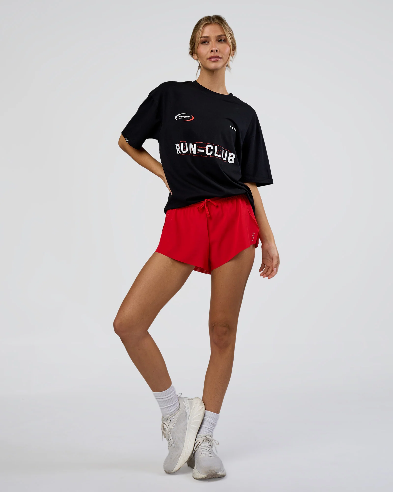 LSKD Run Club FLXCotton Oversized Tee - Black-White - Image 9