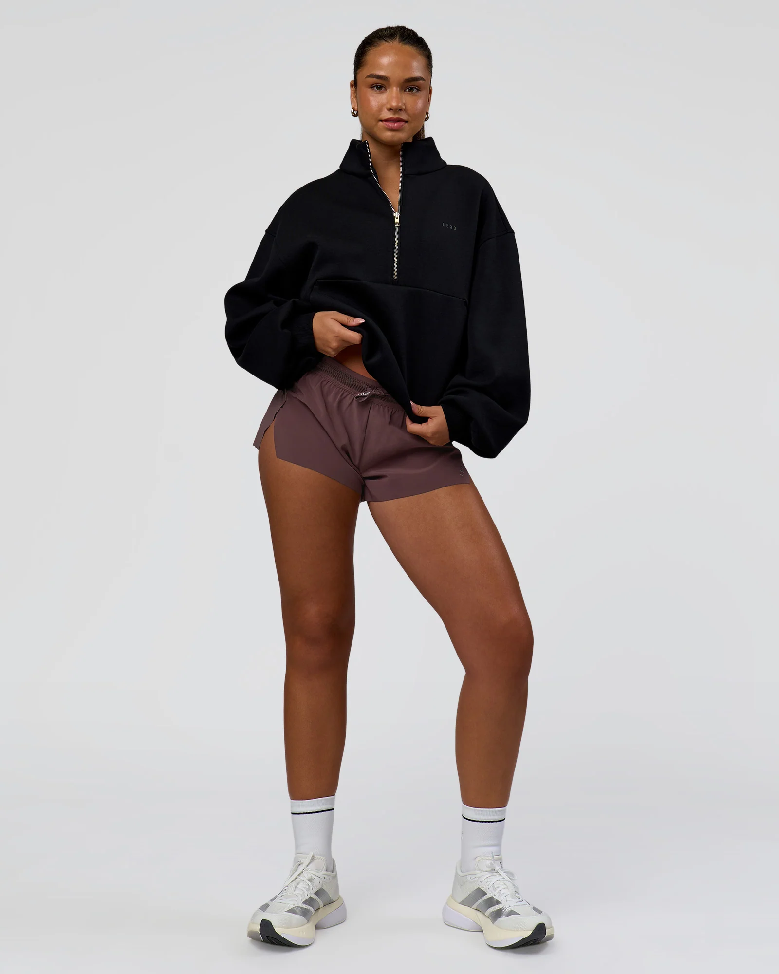 Luxe ZeroCrease Spacer Half Zip - Black - Image 3