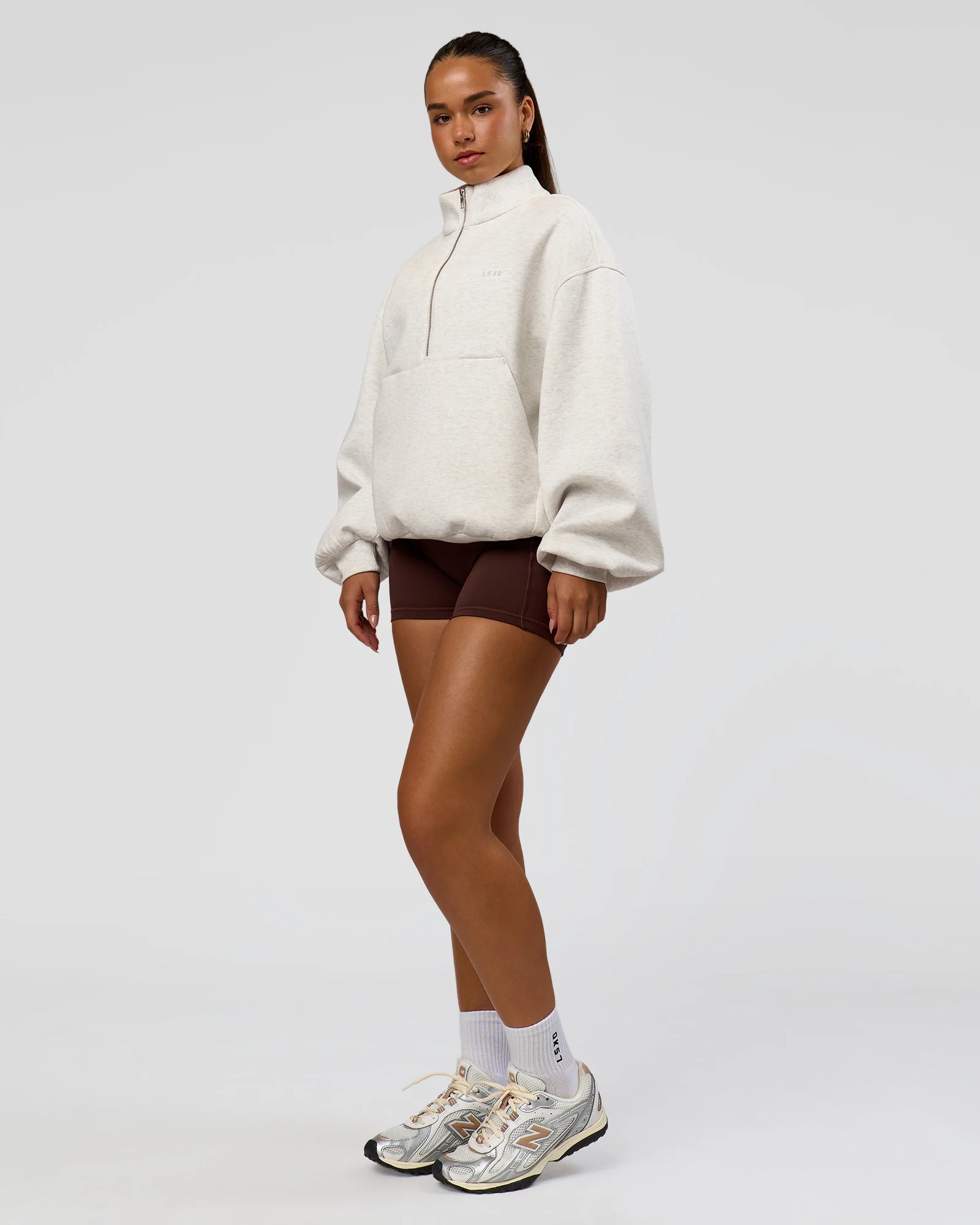 Luxe ZeroCrease Spacer Half Zip - Silver Marl - Image 10